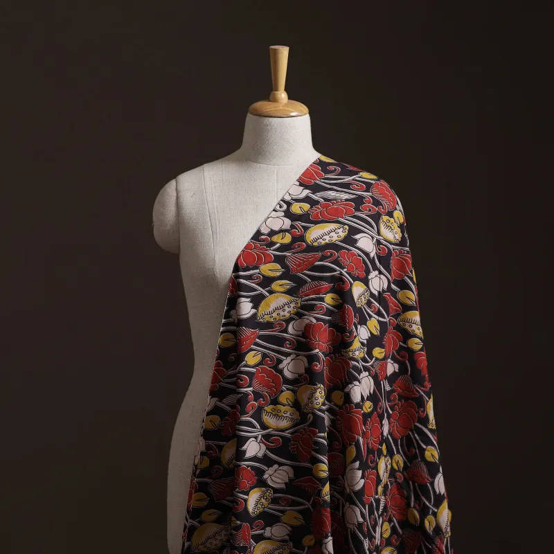 Black - Kalamkari Printed Cotton Fabric 33 made by Itokri