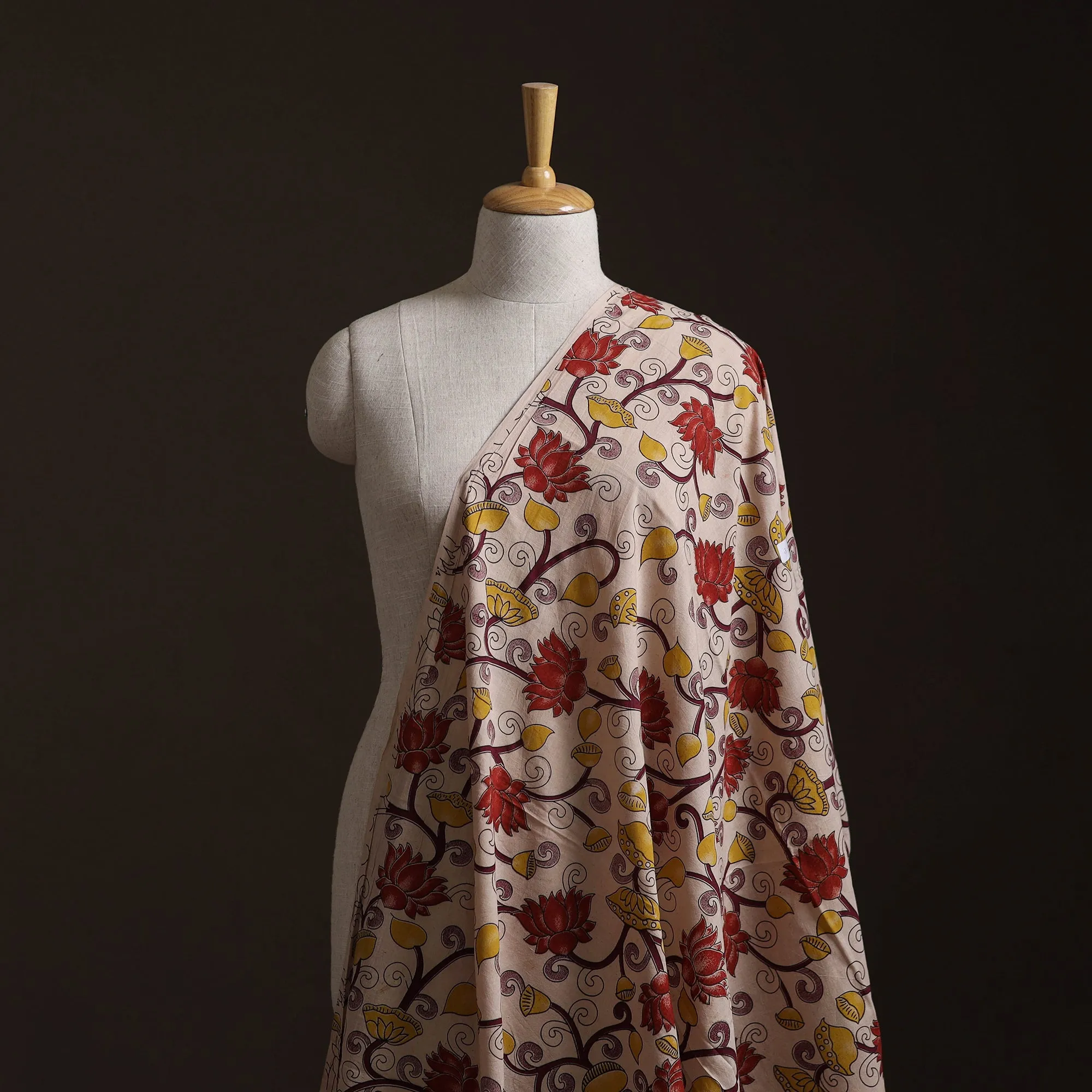 Beige - Kalamkari Printed Cotton Fabric 31 sold by Itokri