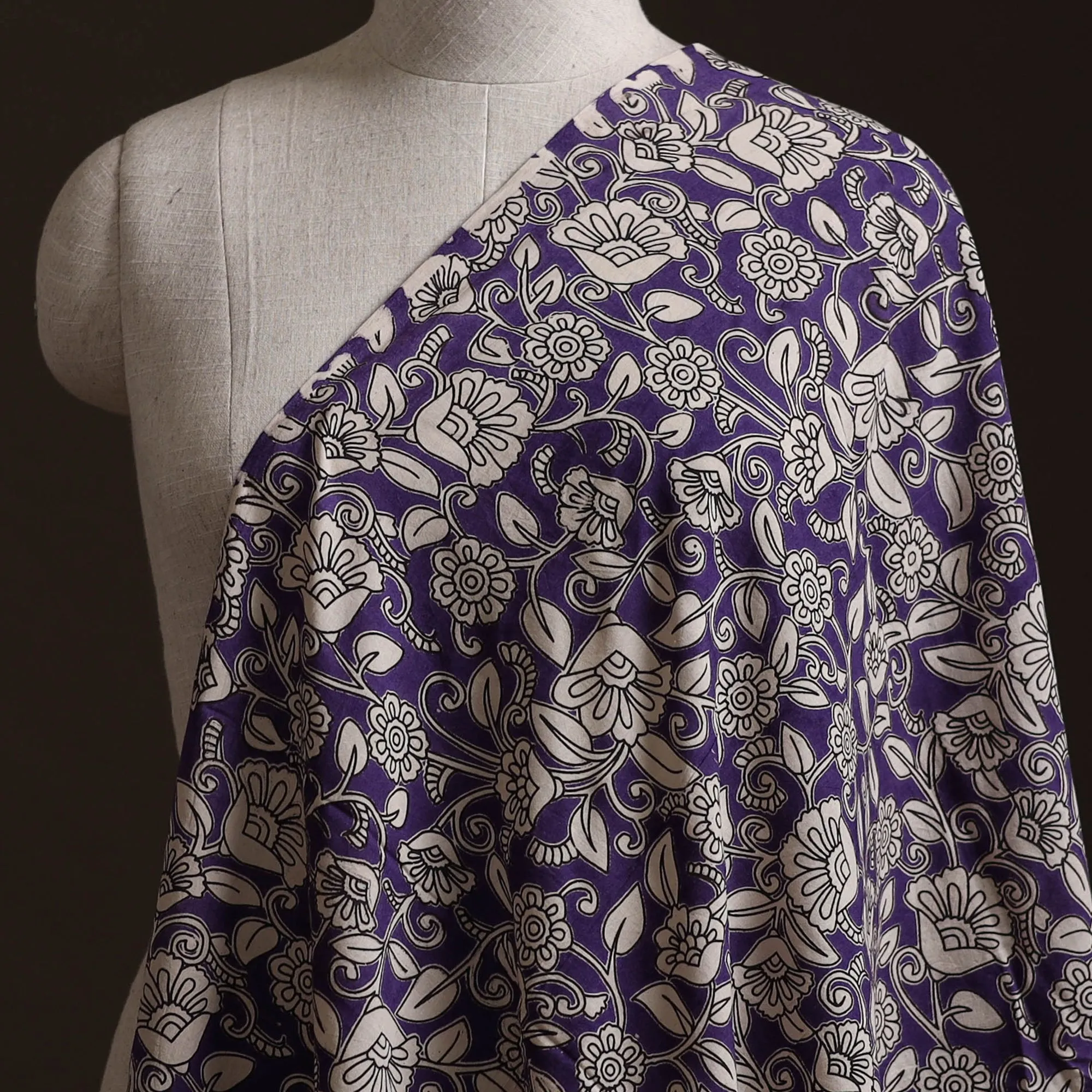 Purple - Kalamkari Printed Cotton Fabric 23 sold by Itokri product image thumbnail 2