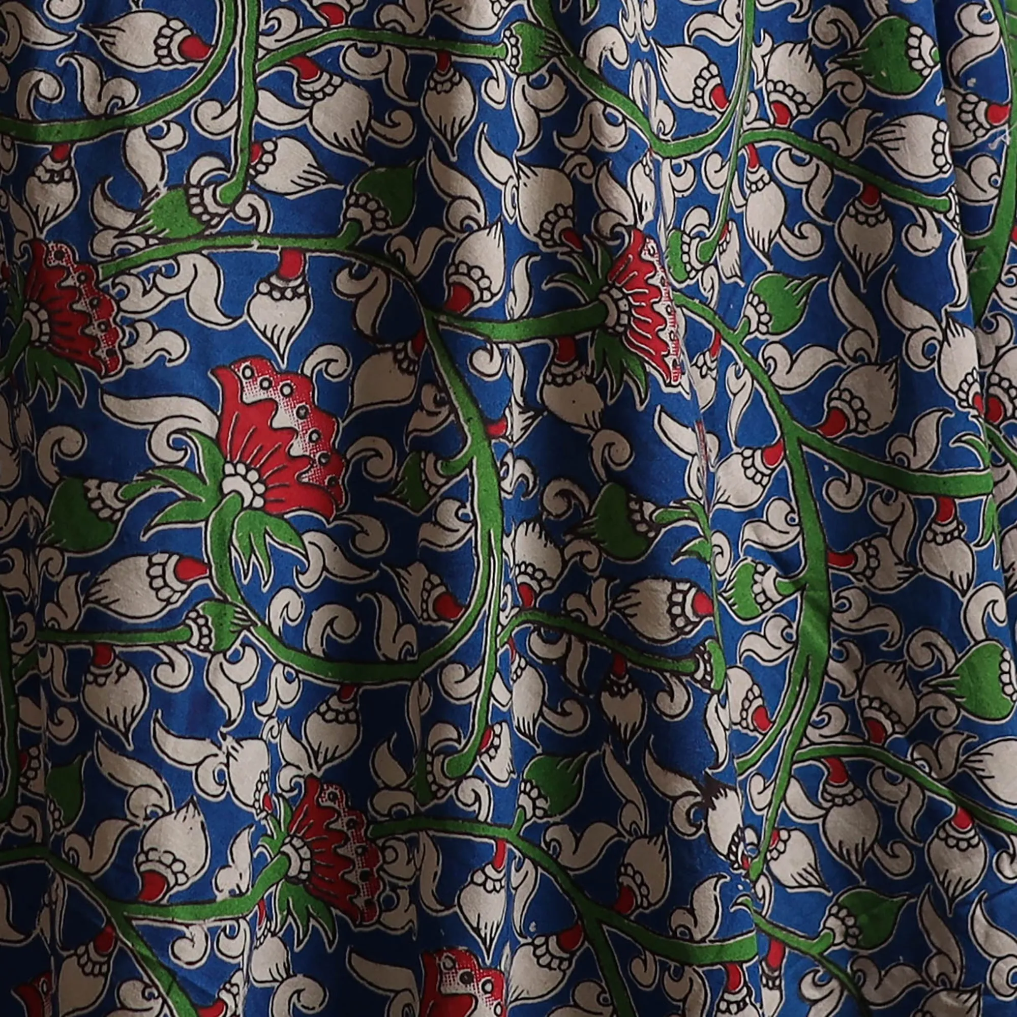 Blue - Kalamkari Printed Cotton Fabric 20 sold by Itokri product image thumbnail 3