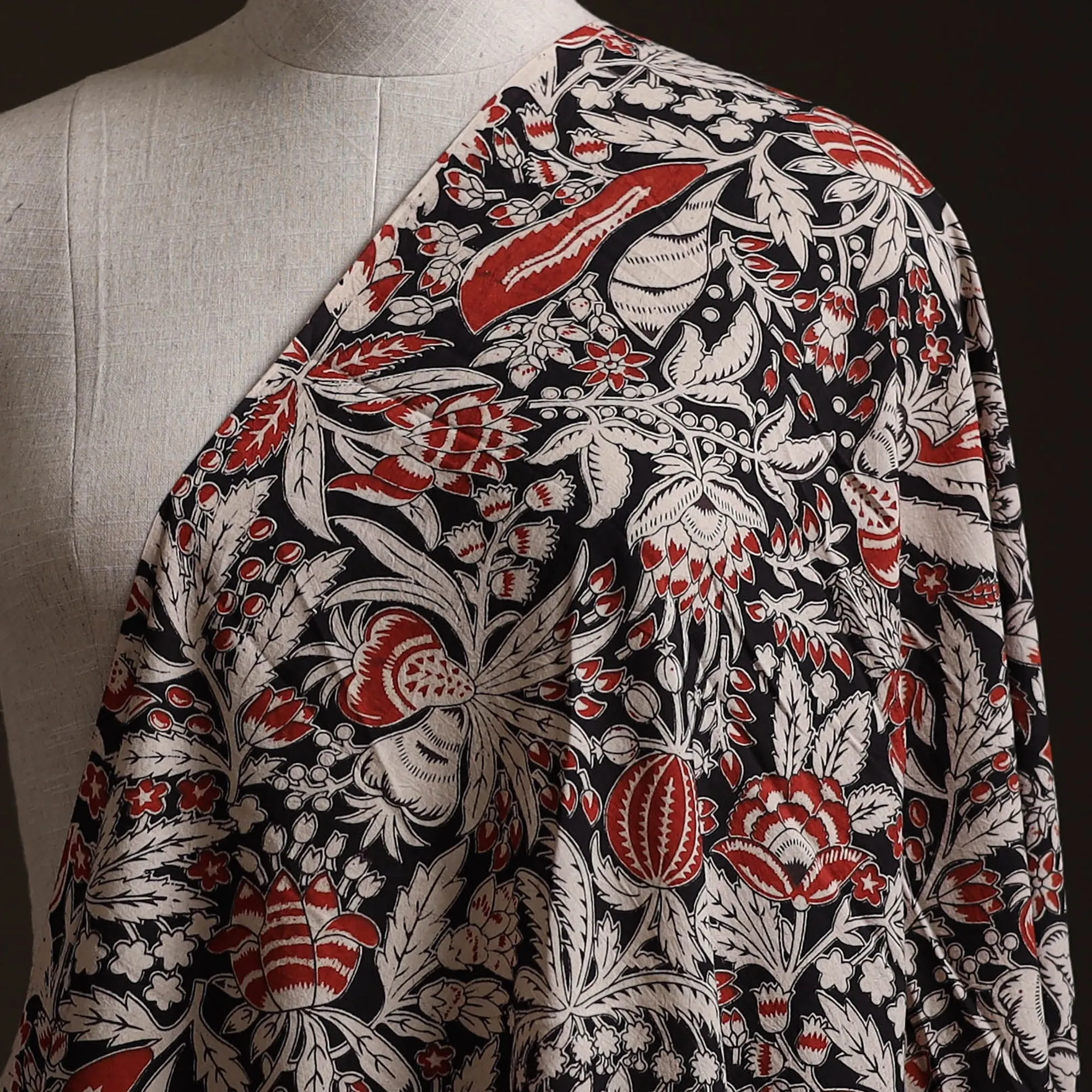 Black - Kalamkari Printed Cotton Fabric 16 sold by Itokri product image thumbnail 2