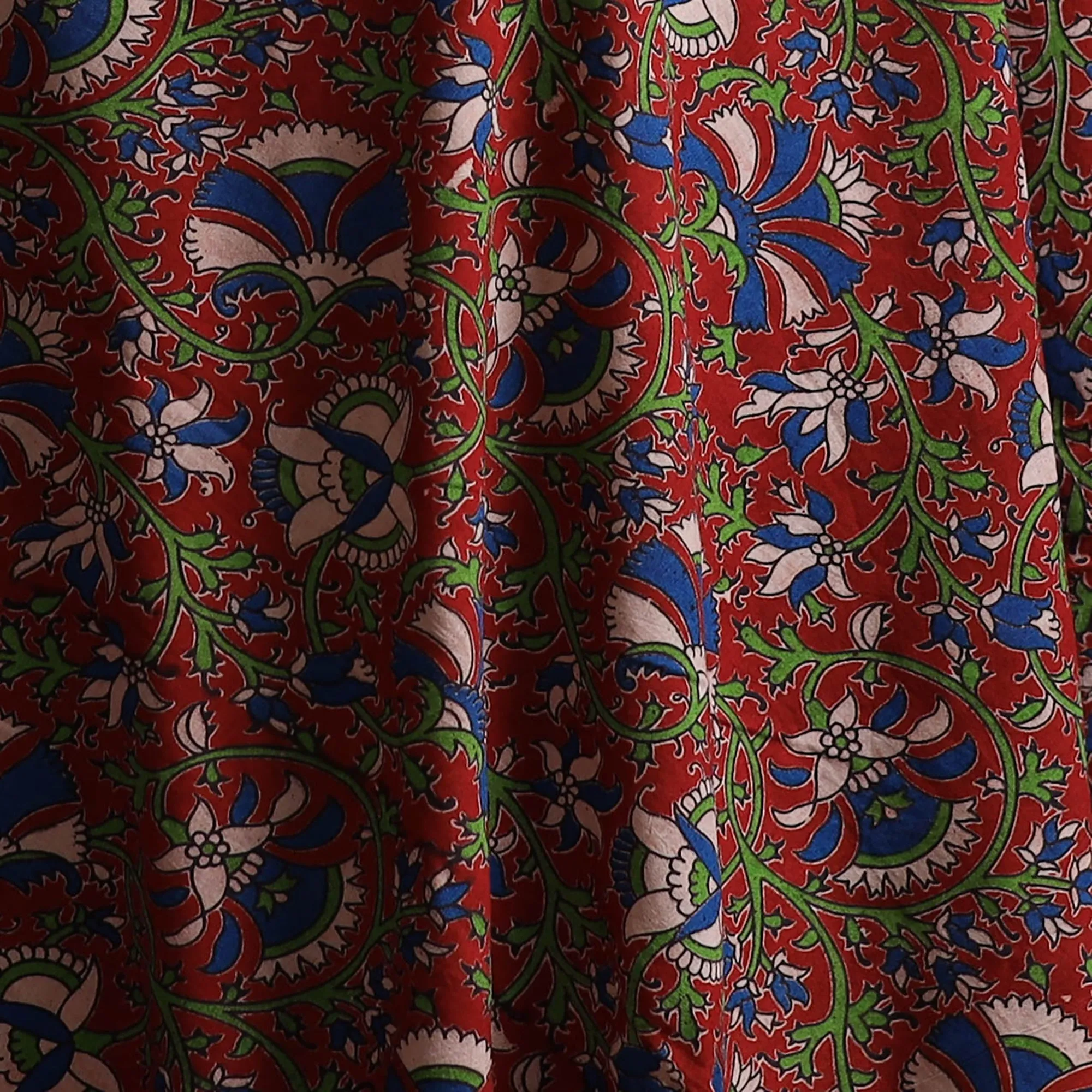Red - Kalamkari Printed Cotton Fabric 13 sold by Itokri product image thumbnail 3