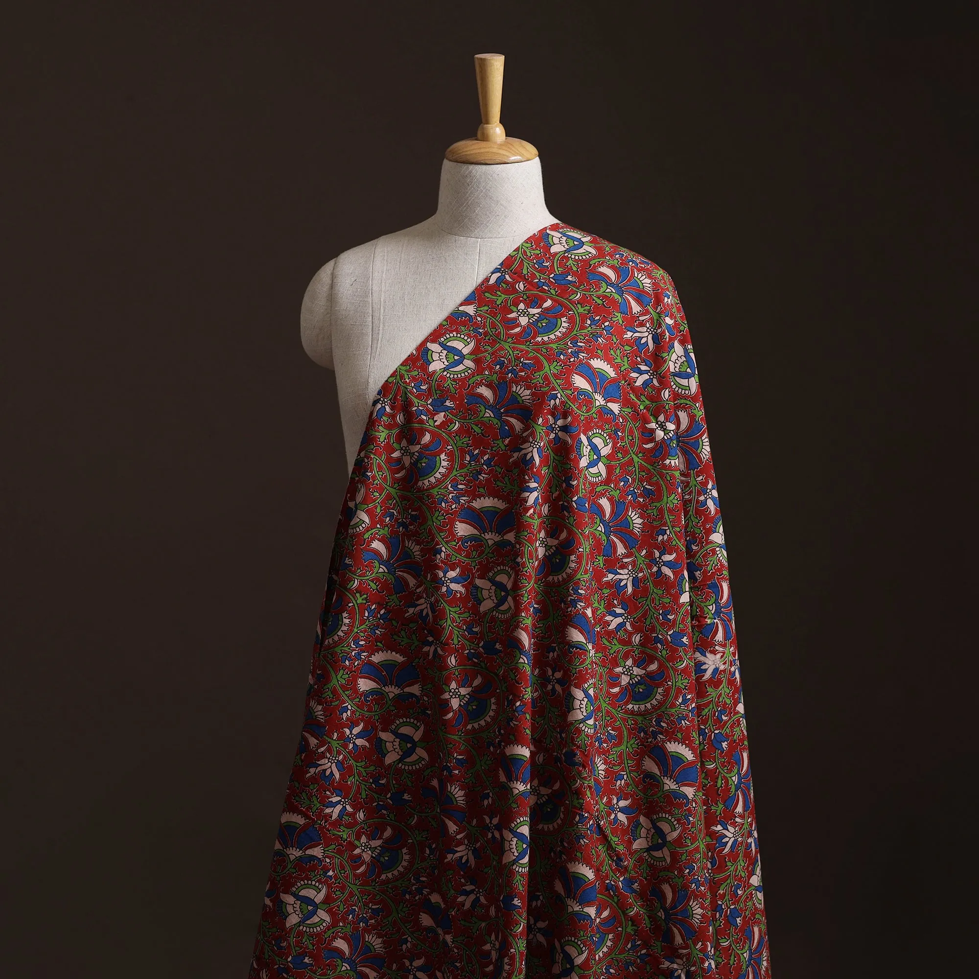 Red - Kalamkari Printed Cotton Fabric 13 sold by Itokri