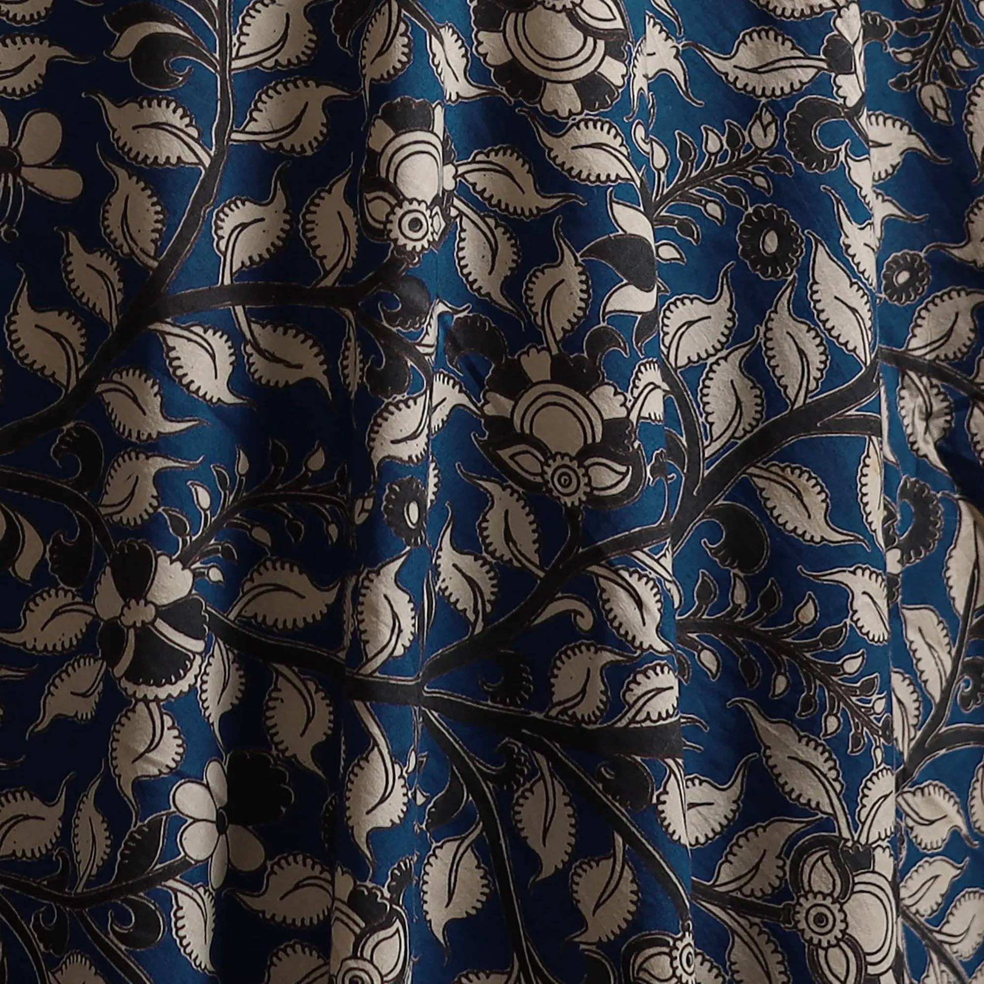 Blue - Kalamkari Printed Cotton Fabric 11 sold by Itokri product image thumbnail 3