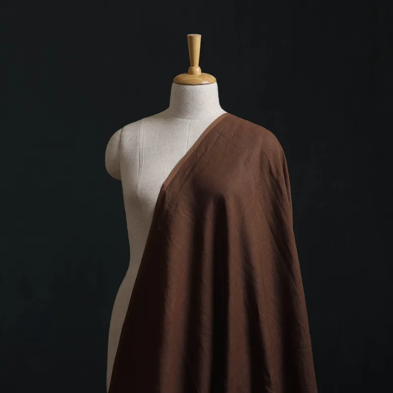 Brown - Handloom Pure Linen Bhagalpuri Fabric 02 made by Itokri