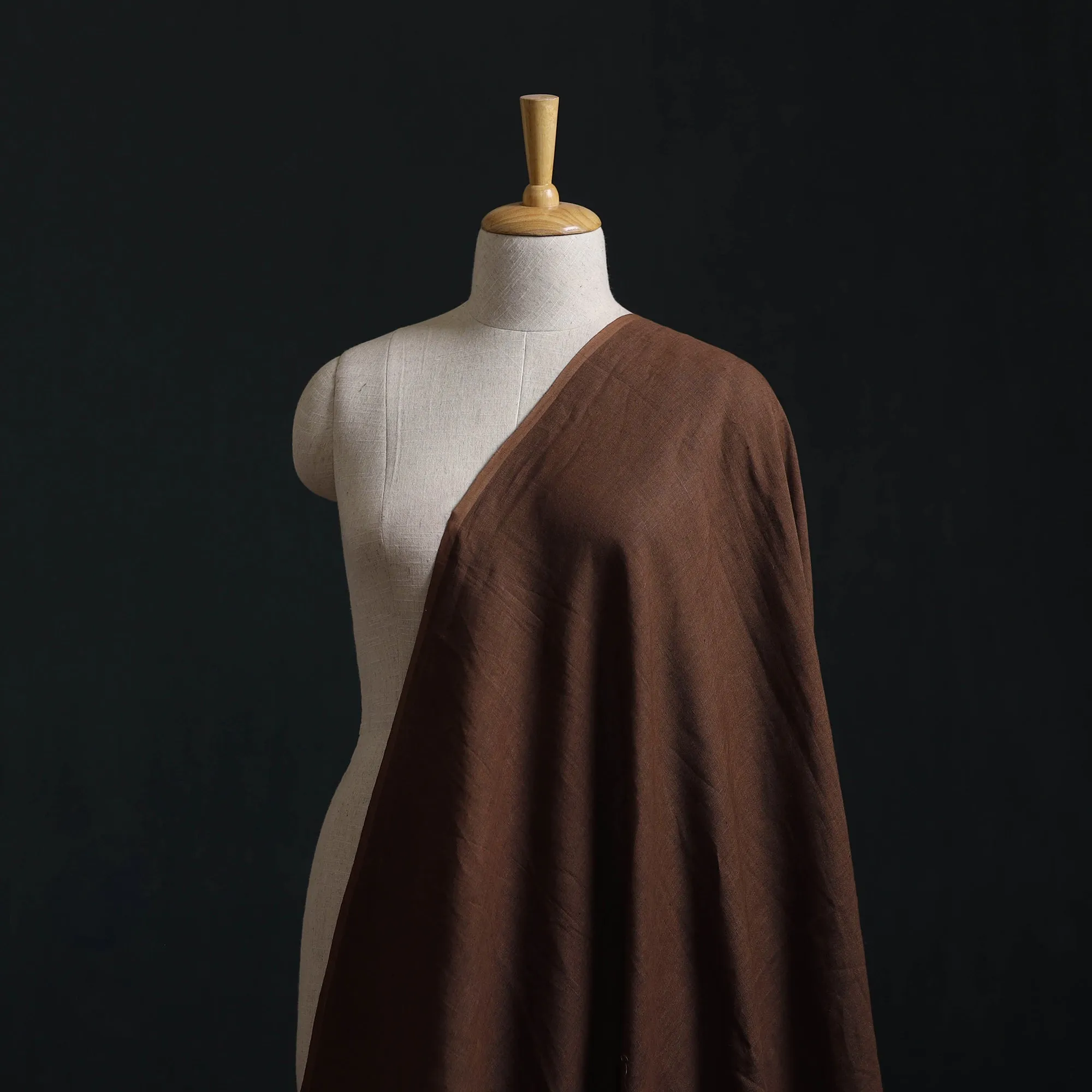 Brown - Handloom Pure Linen Bhagalpuri Fabric 02 sold by Itokri