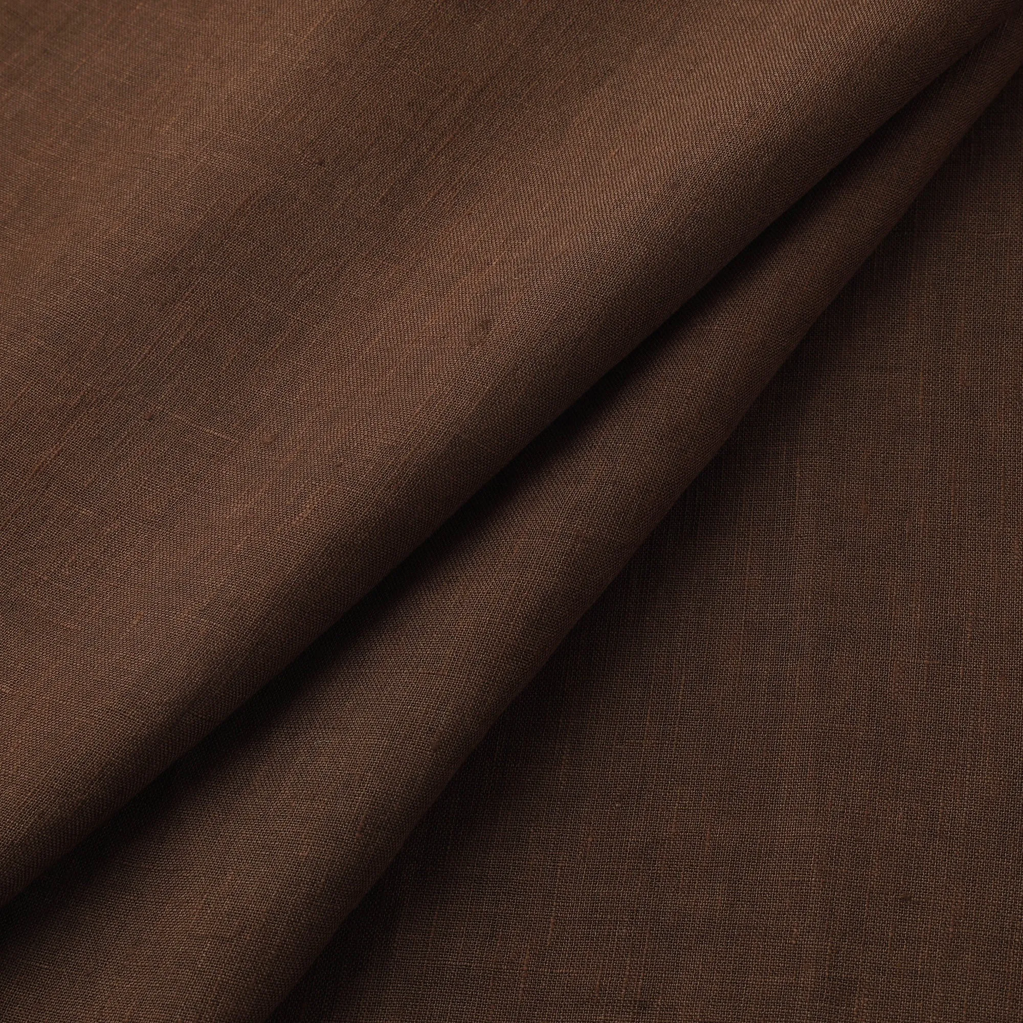 Brown - Handloom Pure Linen Bhagalpuri Fabric 02 sold by Itokri product image thumbnail 2