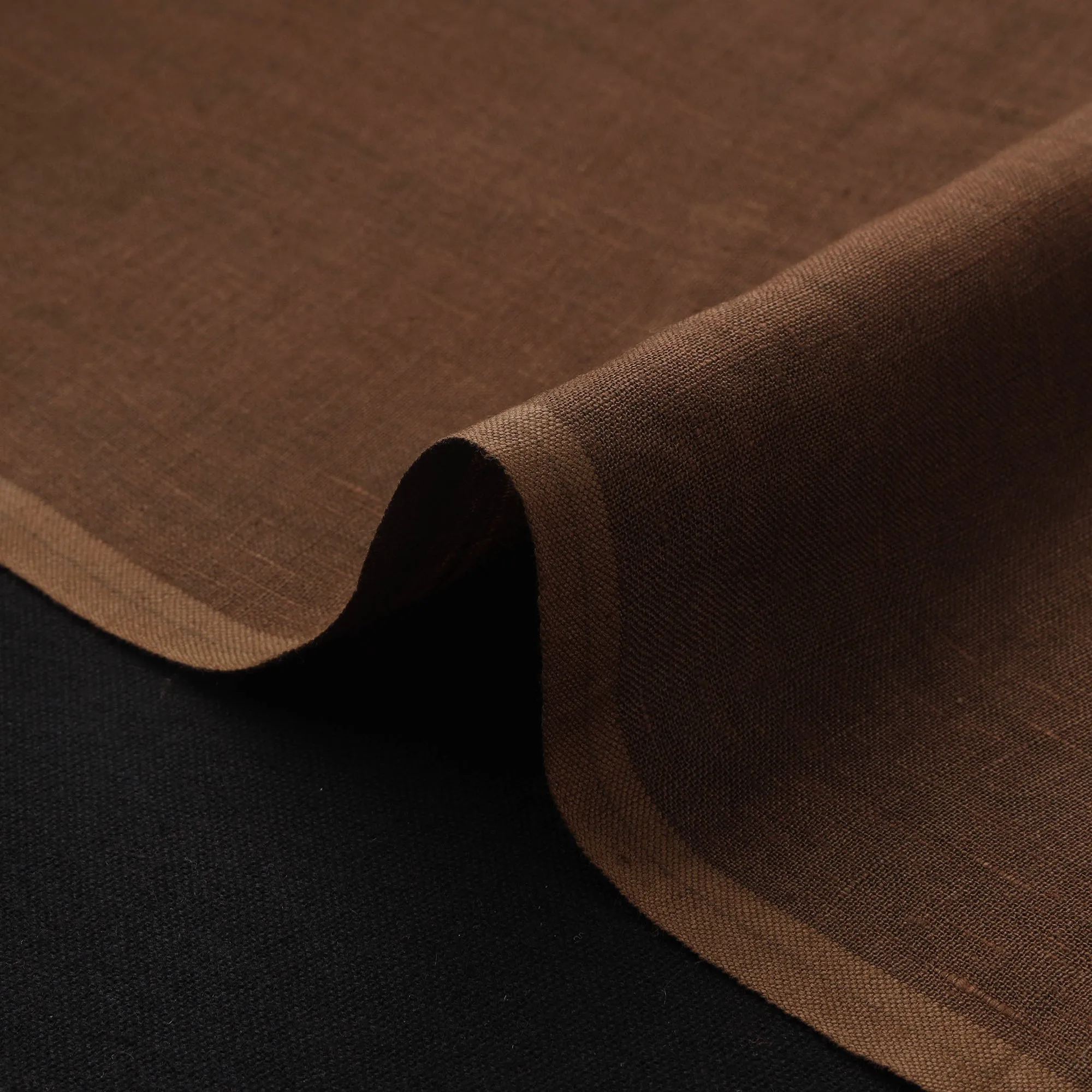 Brown - Handloom Pure Linen Bhagalpuri Fabric 02 sold by Itokri product image thumbnail 4