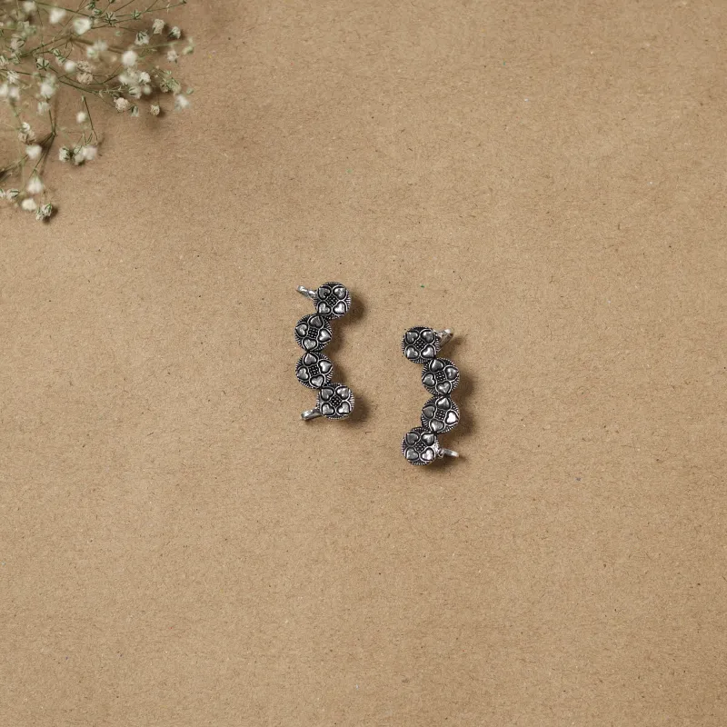 Grey - German Silver Plated Ear-Cuff Bugatti / Bugadi Earrings 29 made by Itokri