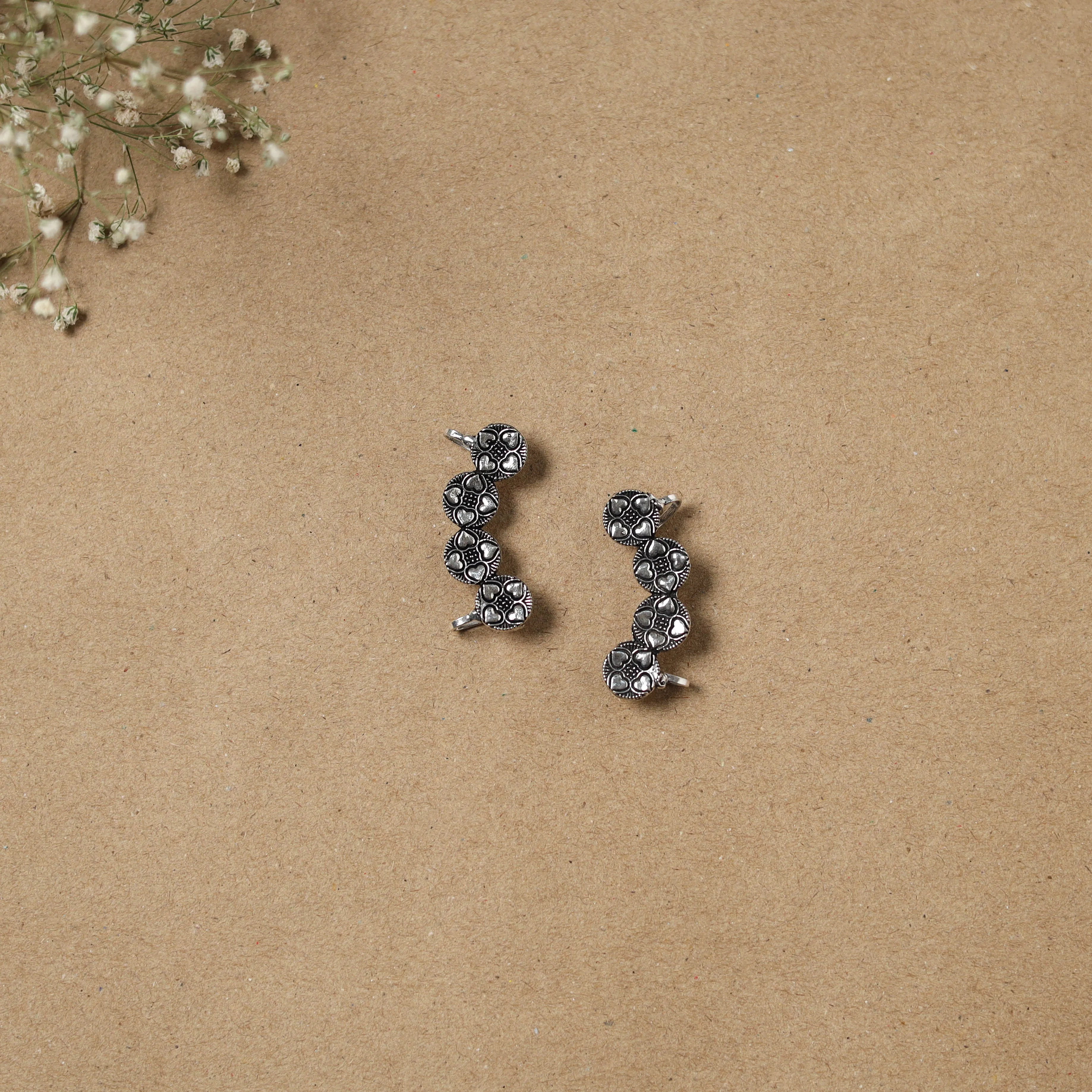 Grey - German Silver Plated Ear-Cuff Bugatti / Bugadi Earrings 29 sold by Itokri