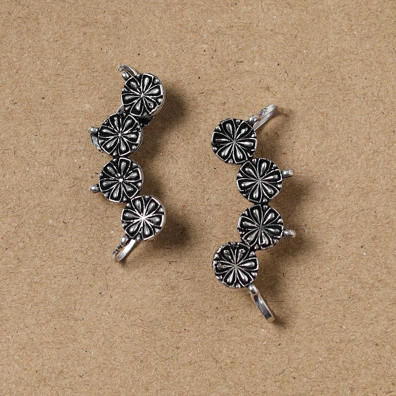 Black - German Silver Plated Ear-Cuff Bugatti / Bugadi Earrings 26 sold by Itokri product image thumbnail 2
