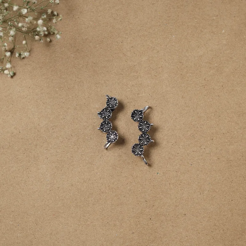 Black - German Silver Plated Ear-Cuff Bugatti / Bugadi Earrings 26 made by Itokri
