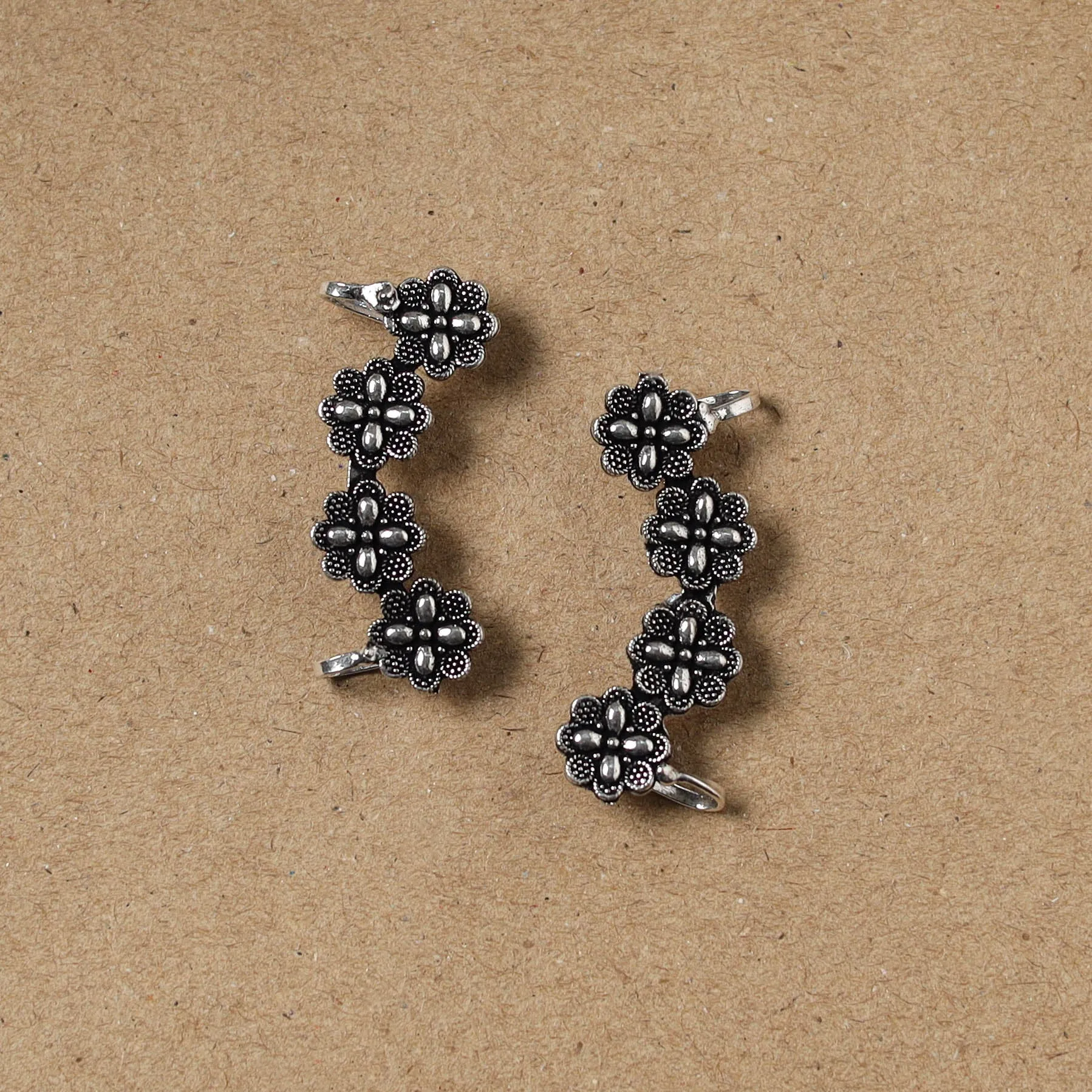 Black - German Silver Plated Ear-Cuff Bugatti / Bugadi Earrings 28 sold by Itokri product image thumbnail 2