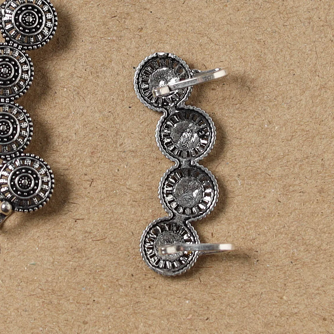 Grey - German Silver Plated Ear-Cuff Bugatti / Bugadi Earrings 27 sold by Itokri product image thumbnail 3