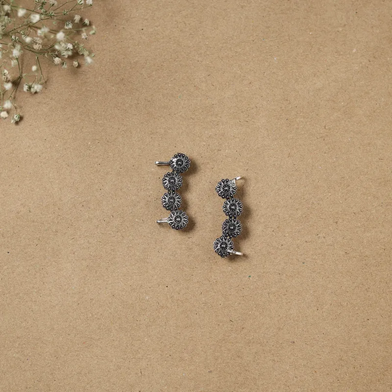 Grey - German Silver Plated Ear-Cuff Bugatti / Bugadi Earrings 24 made by Itokri