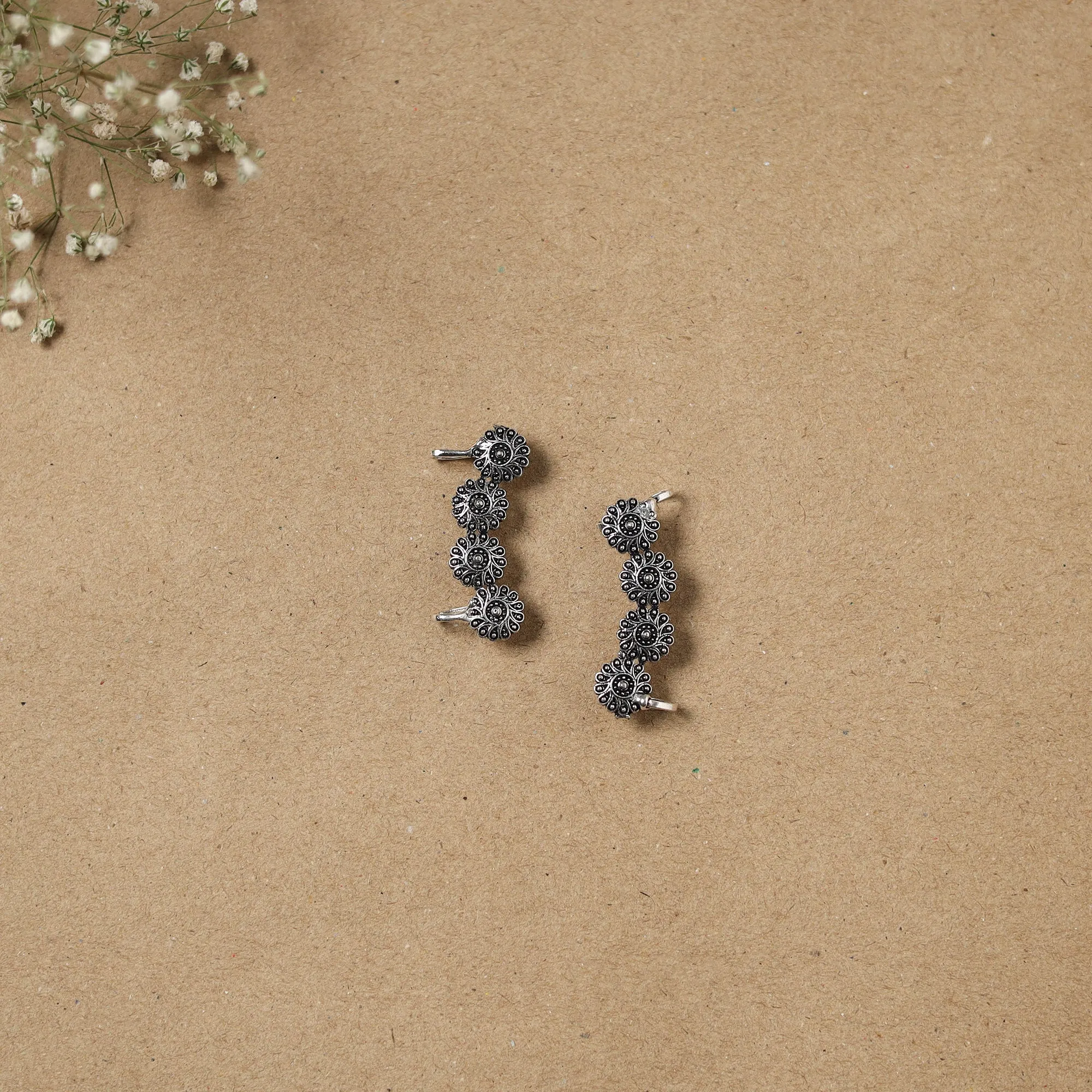 Grey - German Silver Plated Ear-Cuff Bugatti / Bugadi Earrings 24 sold by Itokri