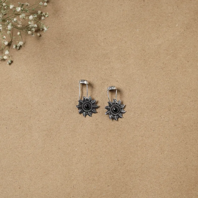 Grey - German Silver Plated Ear-Cuff Bugatti / Bugadi Earrings 06 made by Itokri
