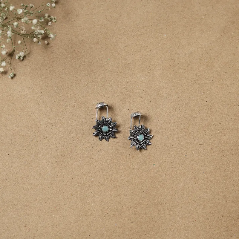 Grey - German Silver Plated Ear-Cuff Bugatti / Bugadi Earrings 04 made by Itokri