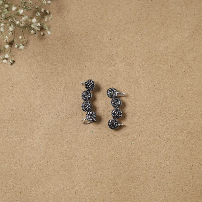 Black - German Silver Plated Ear-Cuff Bugatti / Bugadi Earrings 22 made by Itokri
