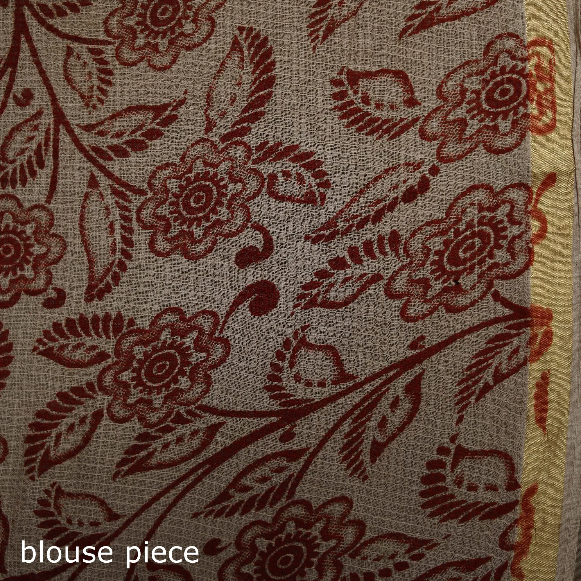 Kalamkari Printed Kota Doria Cotton Saree 04 sold by Itokri product image thumbnail 5