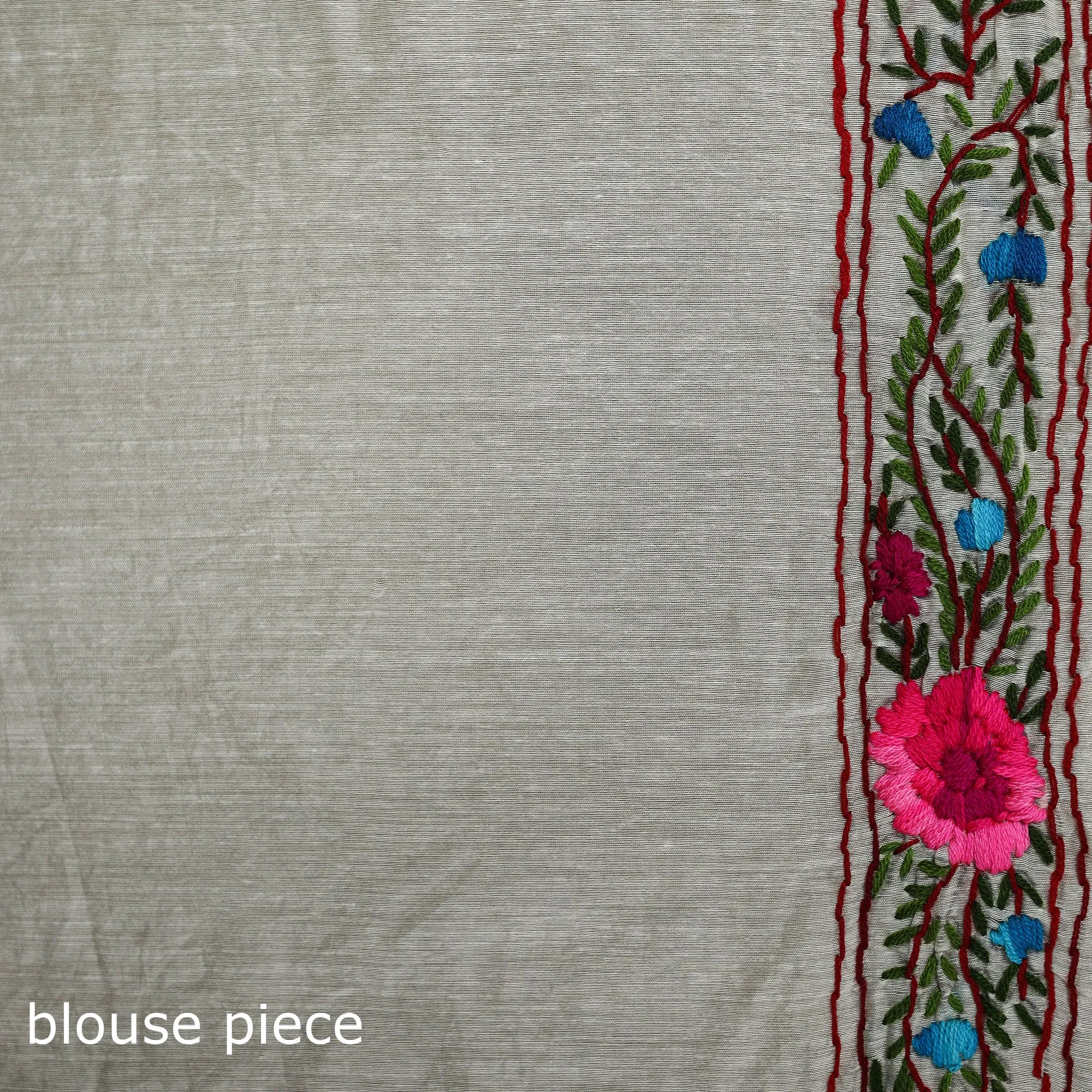 Phulkari Hand Embroidered Chanderi Silk Chapa Work Saree 09 sold by Itokri product image thumbnail 4