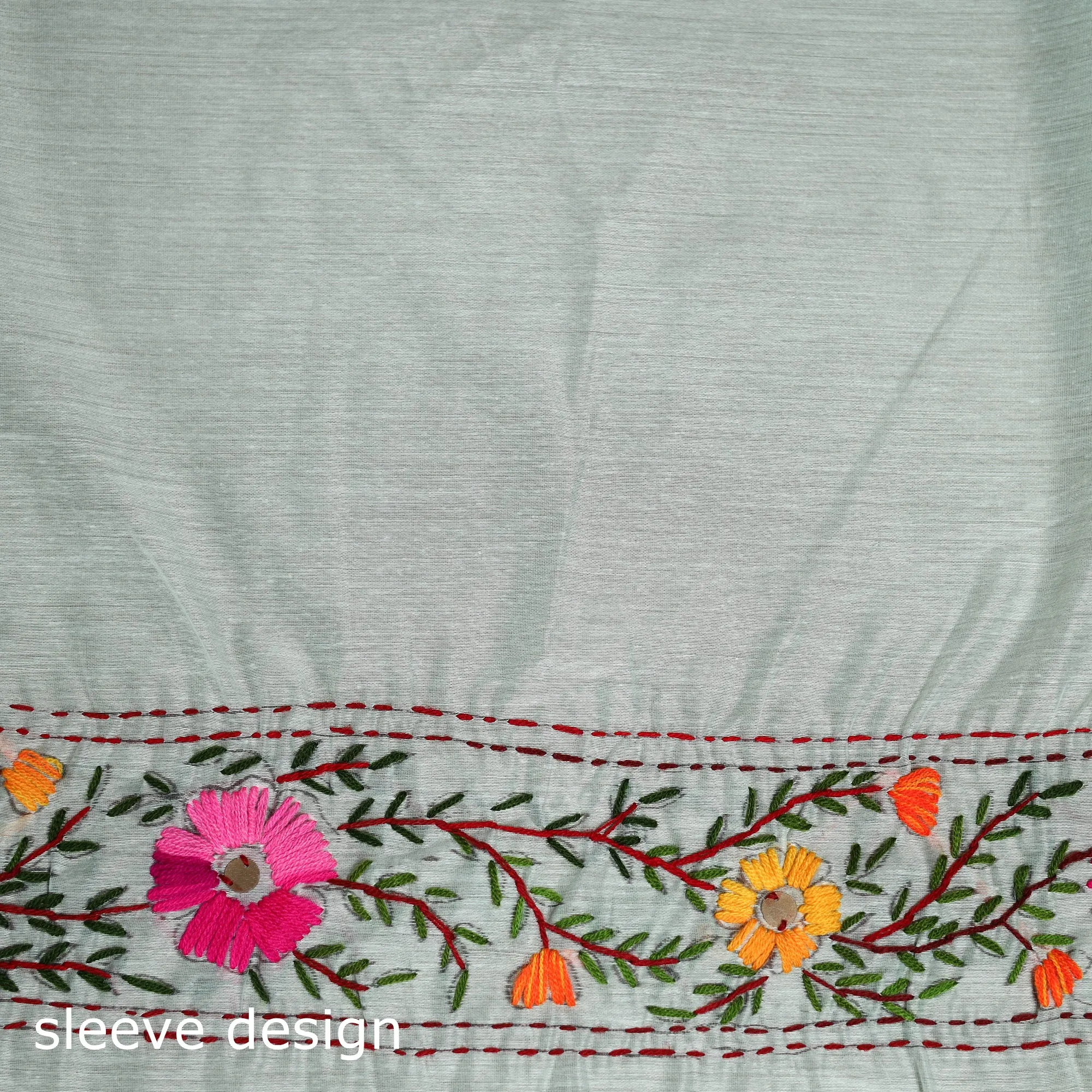 Phulkari Hand Embroidered Chanderi Silk Chapa Work Saree 05 sold by Itokri product image thumbnail 5