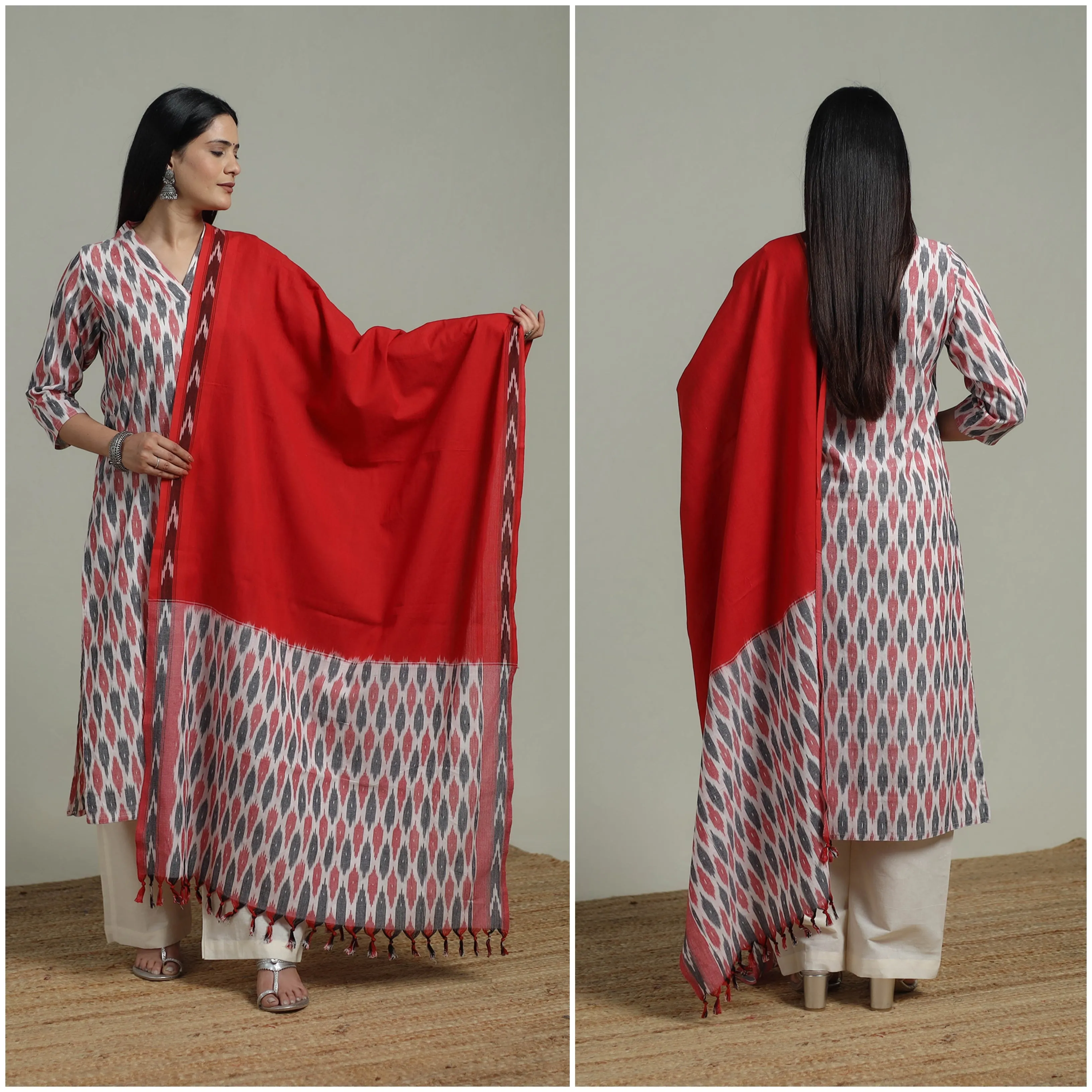 Pochampally Ikat Cotton Suit Set with Dupatta for women 20 sold by Itokri product image thumbnail 2