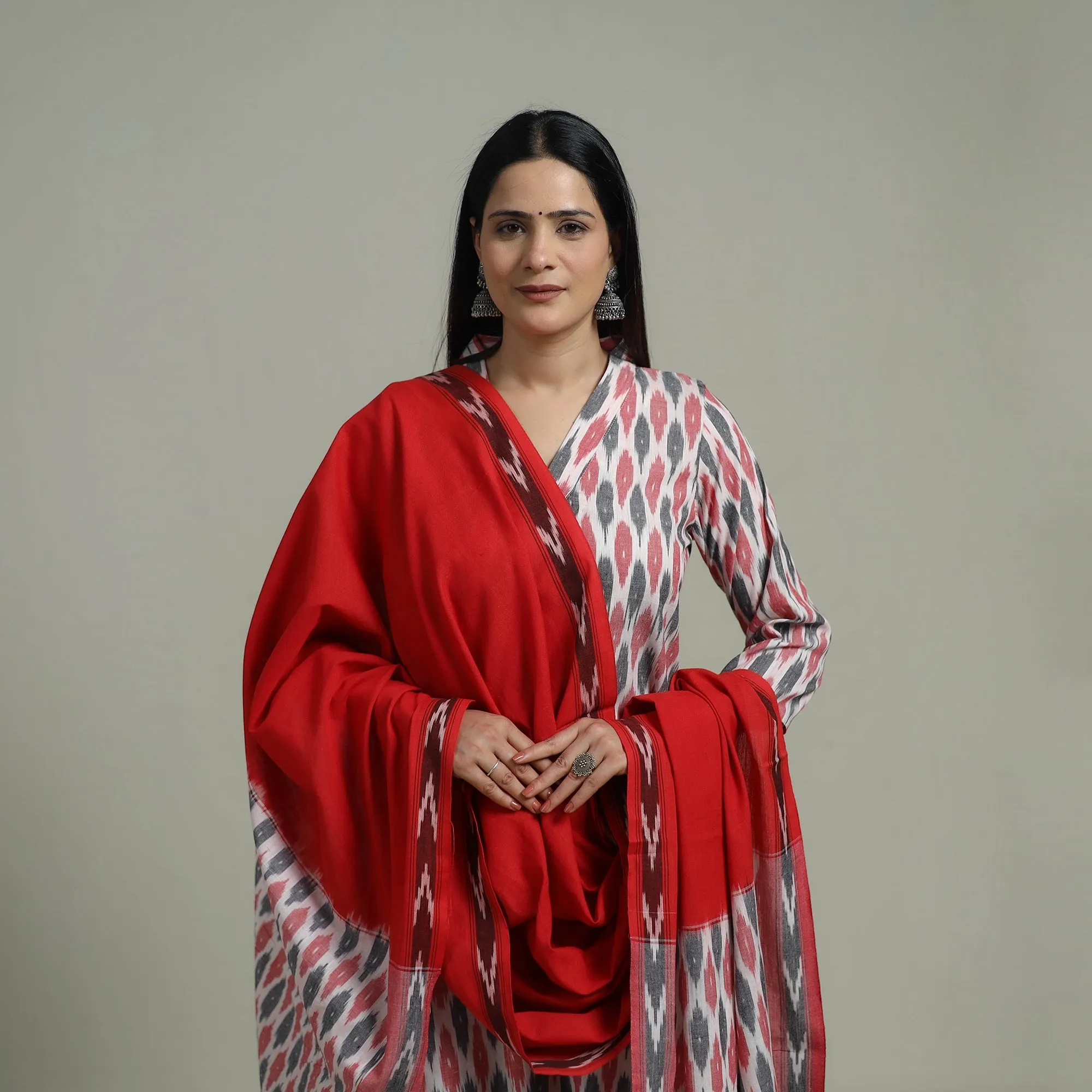 Pochampally Ikat Cotton Suit Set with Dupatta for women 20 sold by Itokri product image thumbnail 3