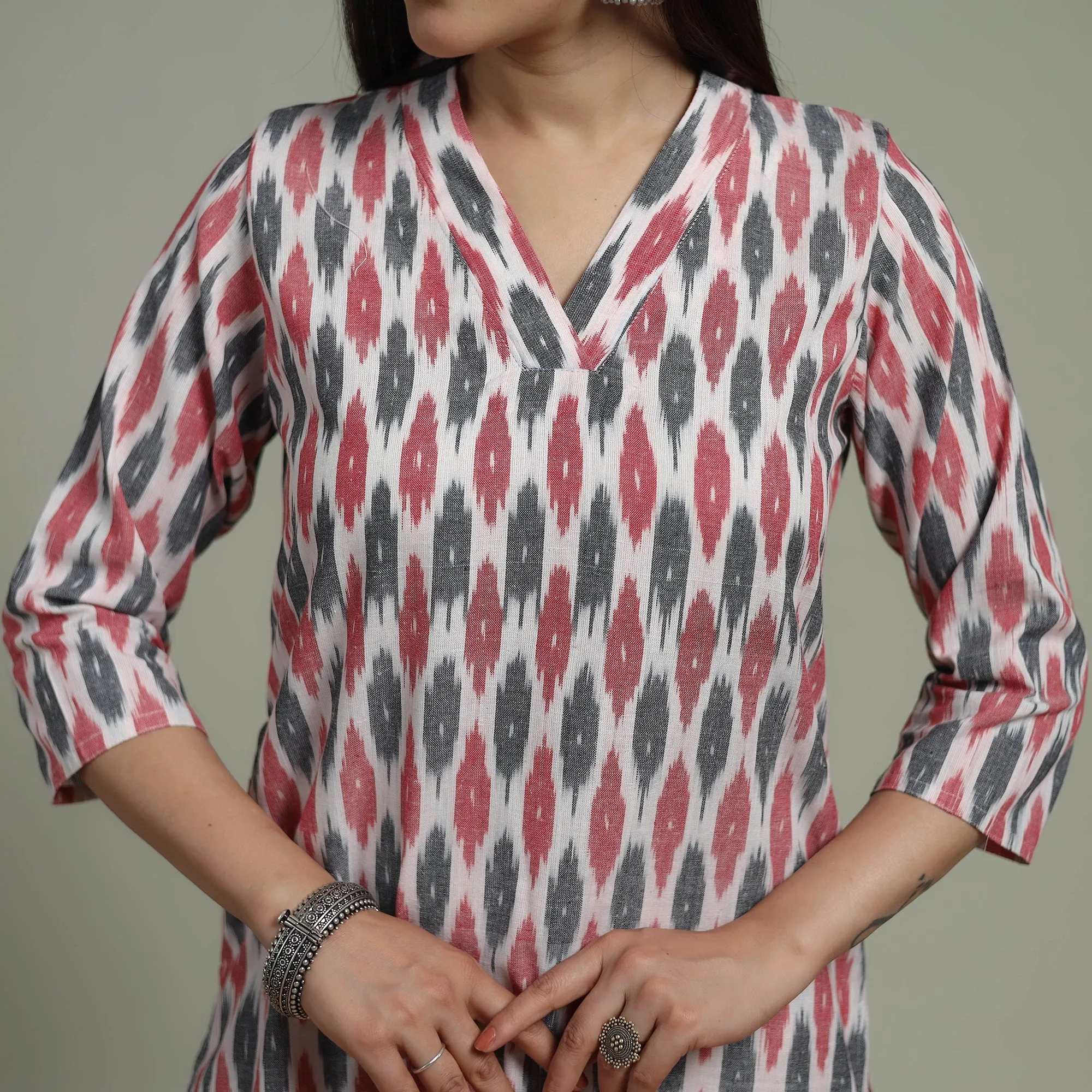 Pochampally Ikat Cotton Suit Set with Dupatta for women 20 sold by Itokri product image thumbnail 4