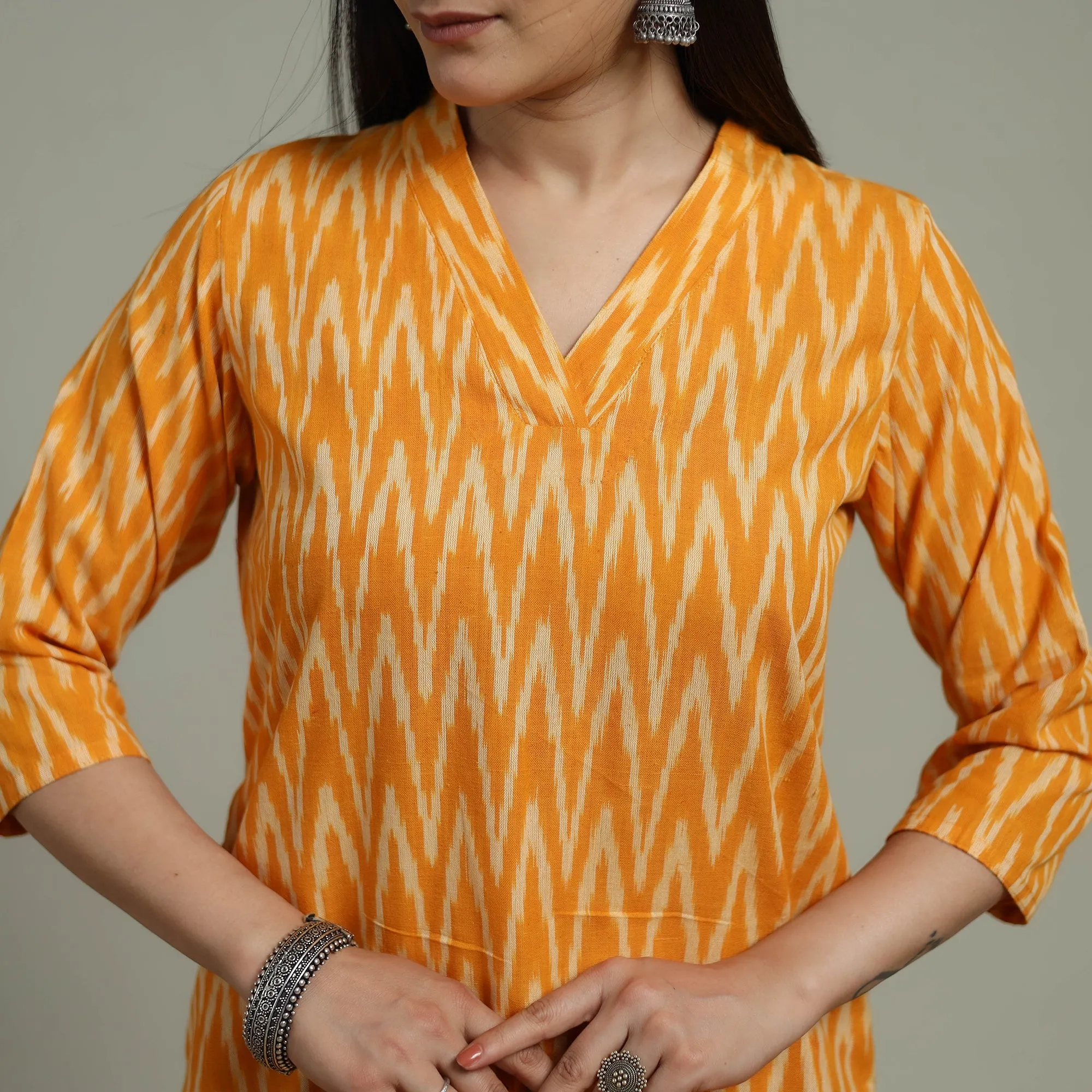 Pochampally Ikat Cotton Suit Set with Dupatta for women 19 sold by Itokri product image thumbnail 4