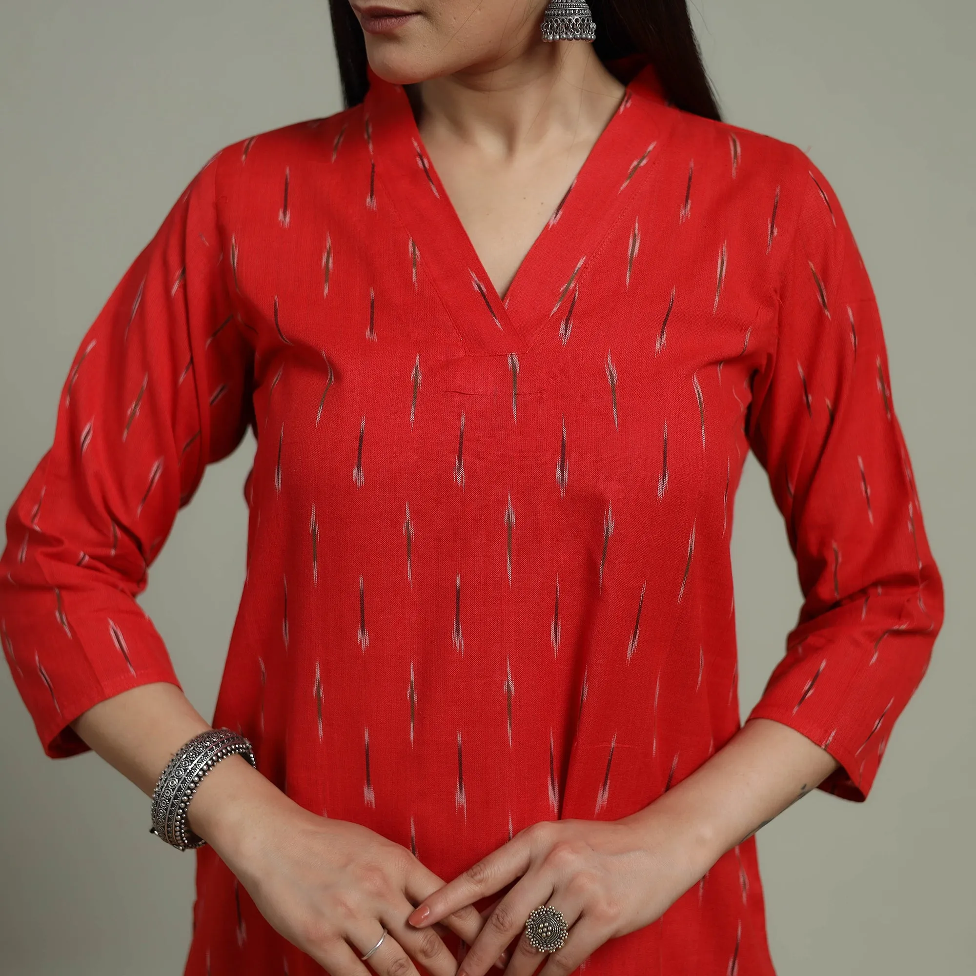 Pochampally Ikat Cotton Suit Set with Dupatta for women 18 sold by Itokri product image thumbnail 4