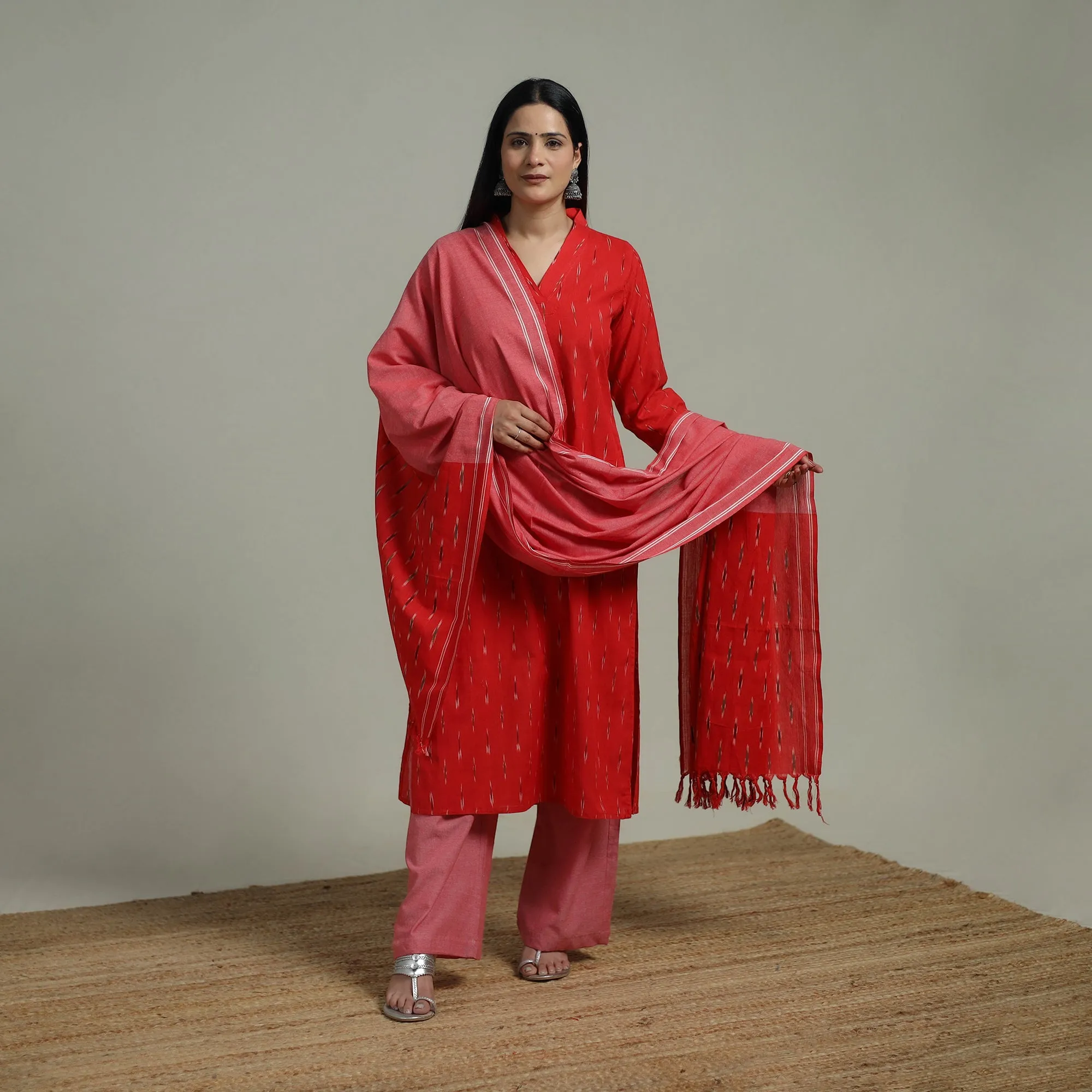 Pochampally Ikat Cotton Suit Set with Dupatta for women 18 sold by Itokri