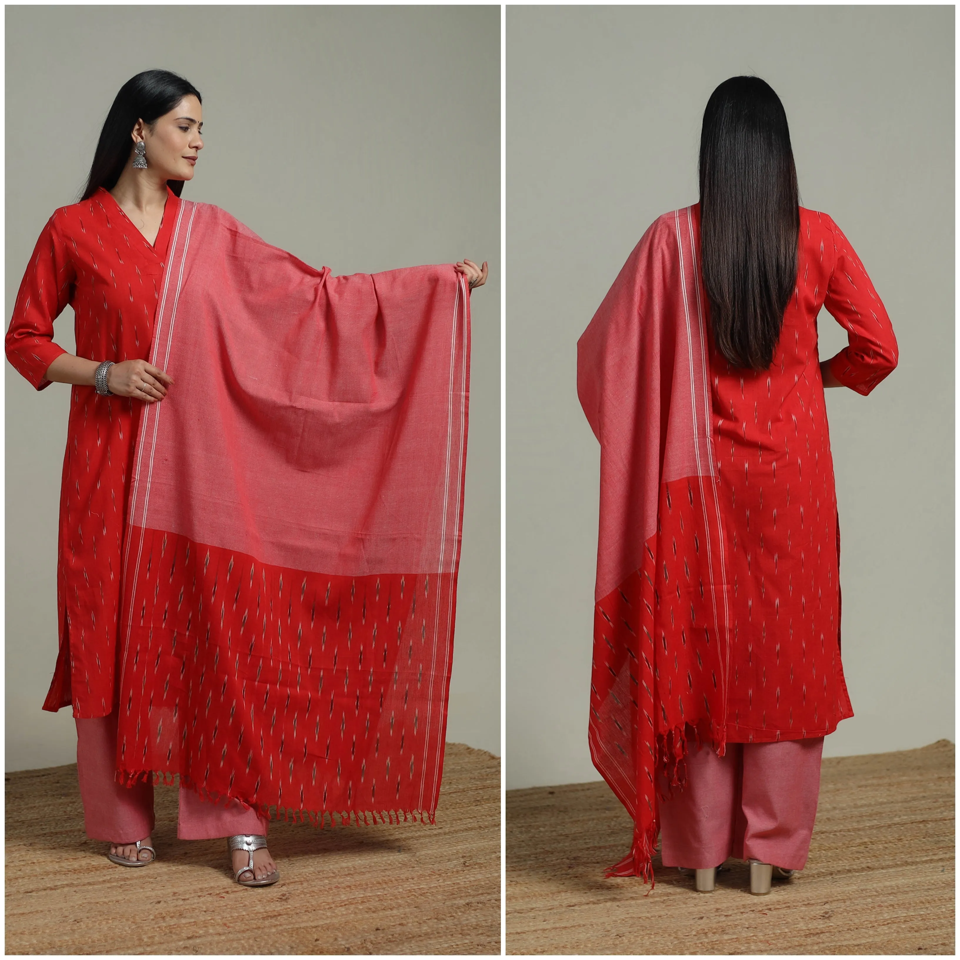 Pochampally Ikat Cotton Suit Set with Dupatta for women 18 sold by Itokri product image thumbnail 2