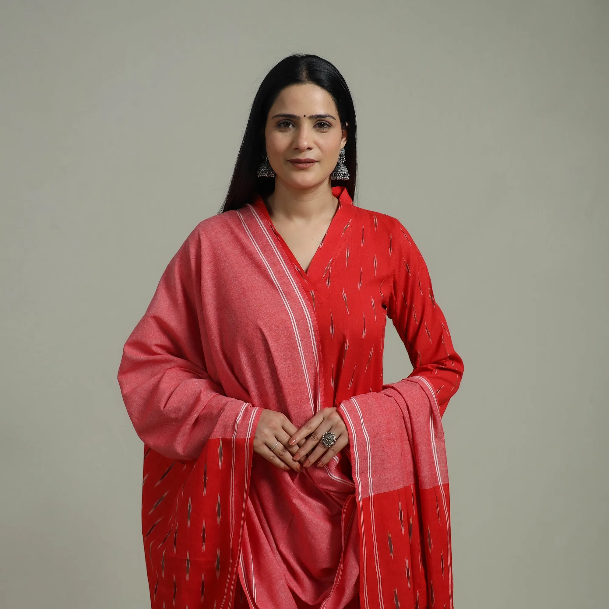 Pochampally Ikat Cotton Suit Set with Dupatta for women 18 sold by Itokri product image thumbnail 3