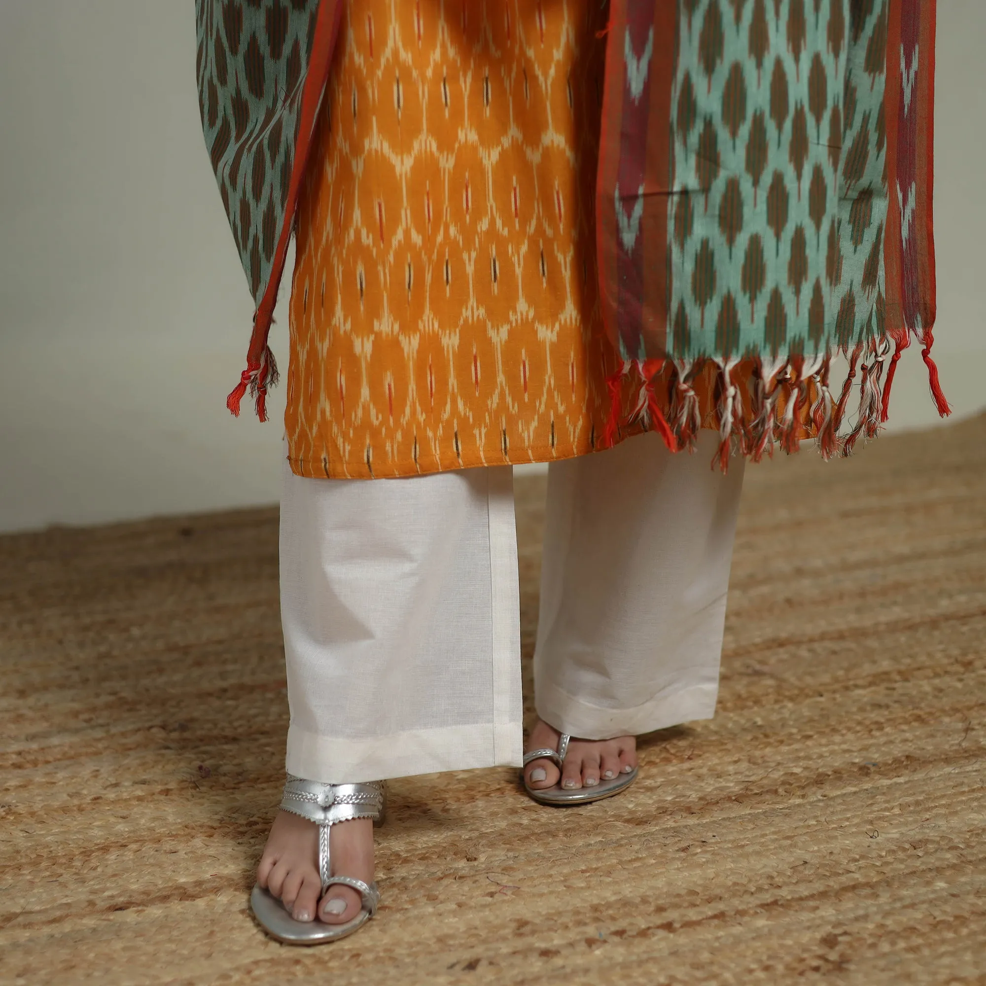 Pochampally Ikat Cotton Suit Set with Dupatta for women 16 sold by Itokri product image thumbnail 5