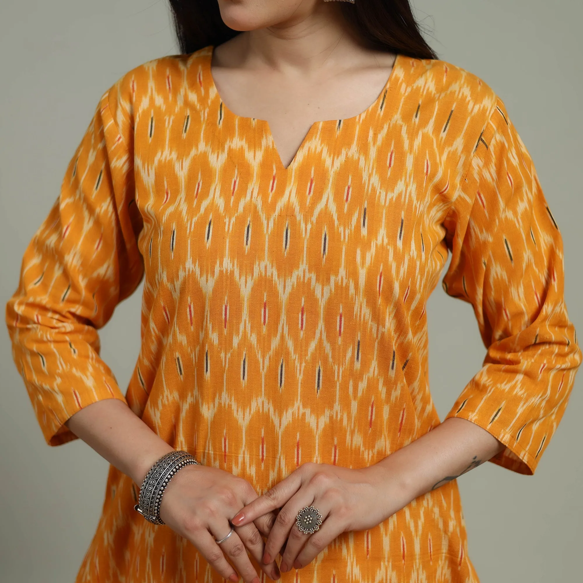 Pochampally Ikat Cotton Suit Set with Dupatta for women 16 sold by Itokri product image thumbnail 4