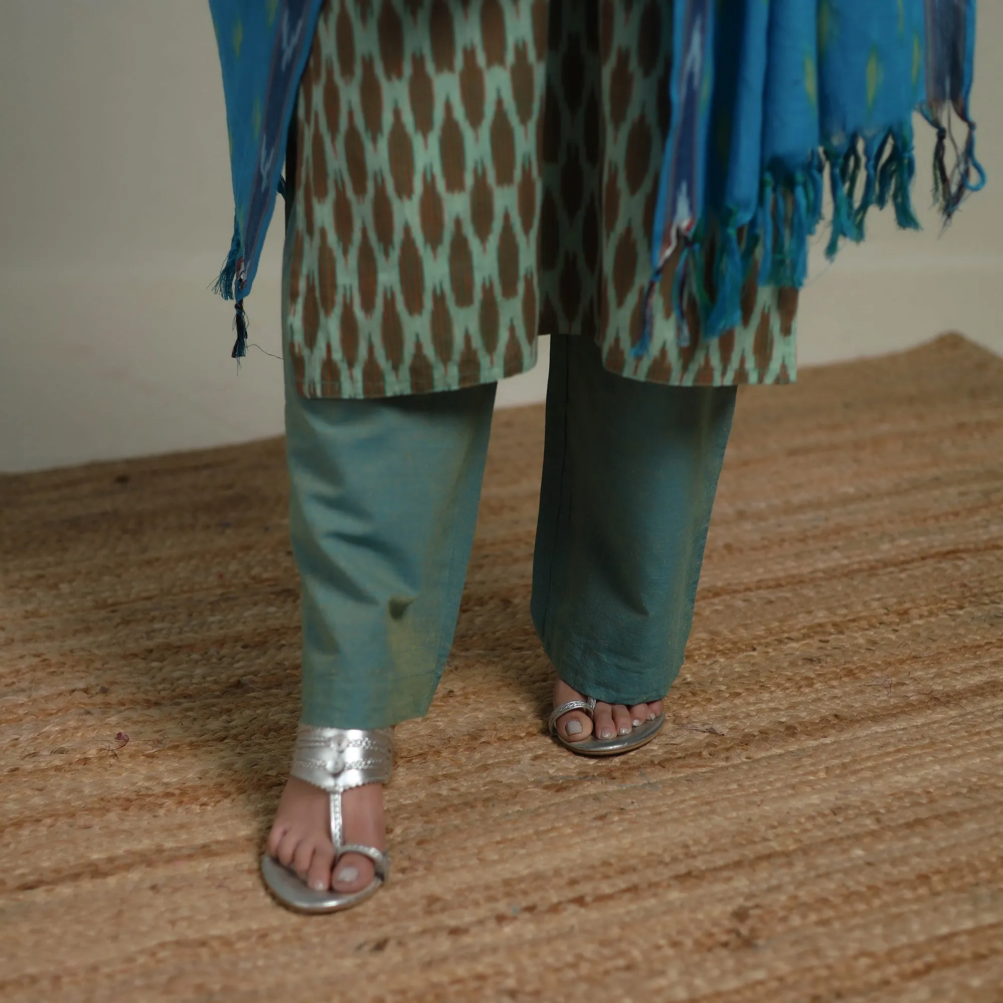 Pochampally Ikat Cotton Suit Set with Dupatta for women 15 sold by Itokri product image thumbnail 5