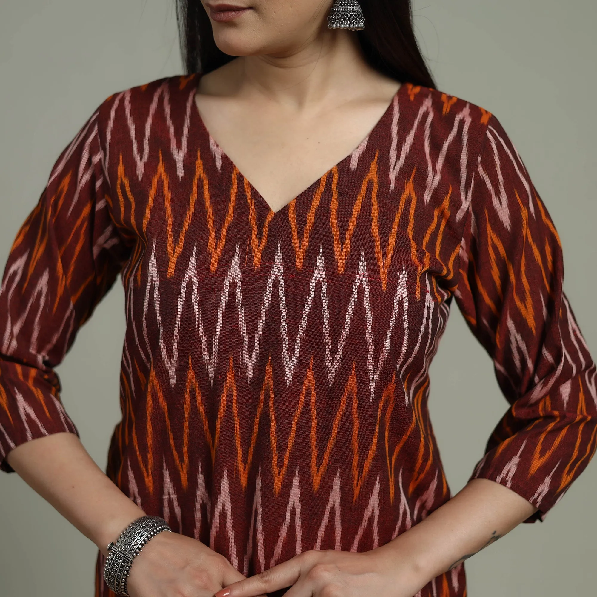 Pochampally Ikat Cotton Suit Set with Dupatta for women 11 sold by Itokri product image thumbnail 4
