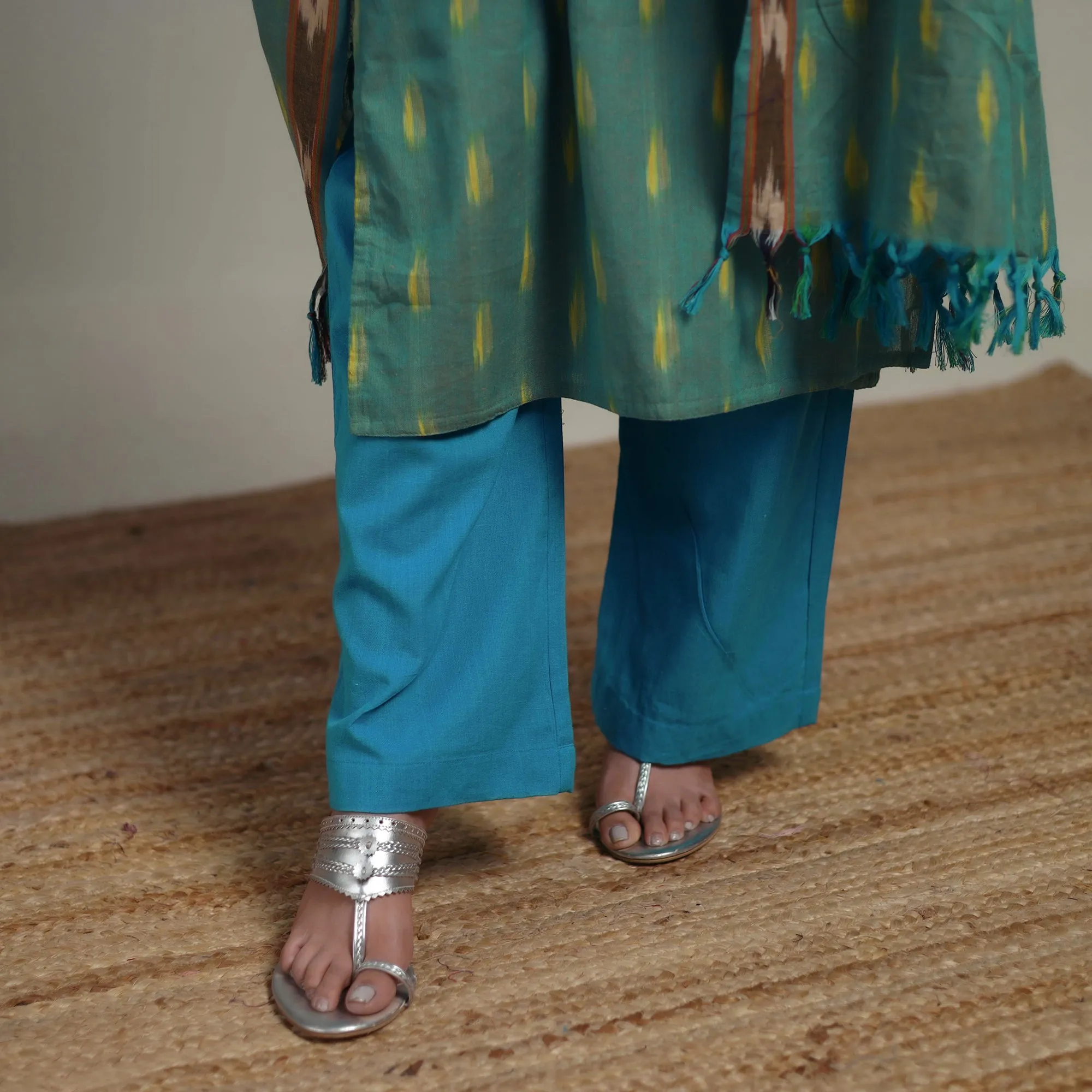 Pochampally Ikat Cotton Suit Set with Dupatta for women 10 sold by Itokri product image thumbnail 5