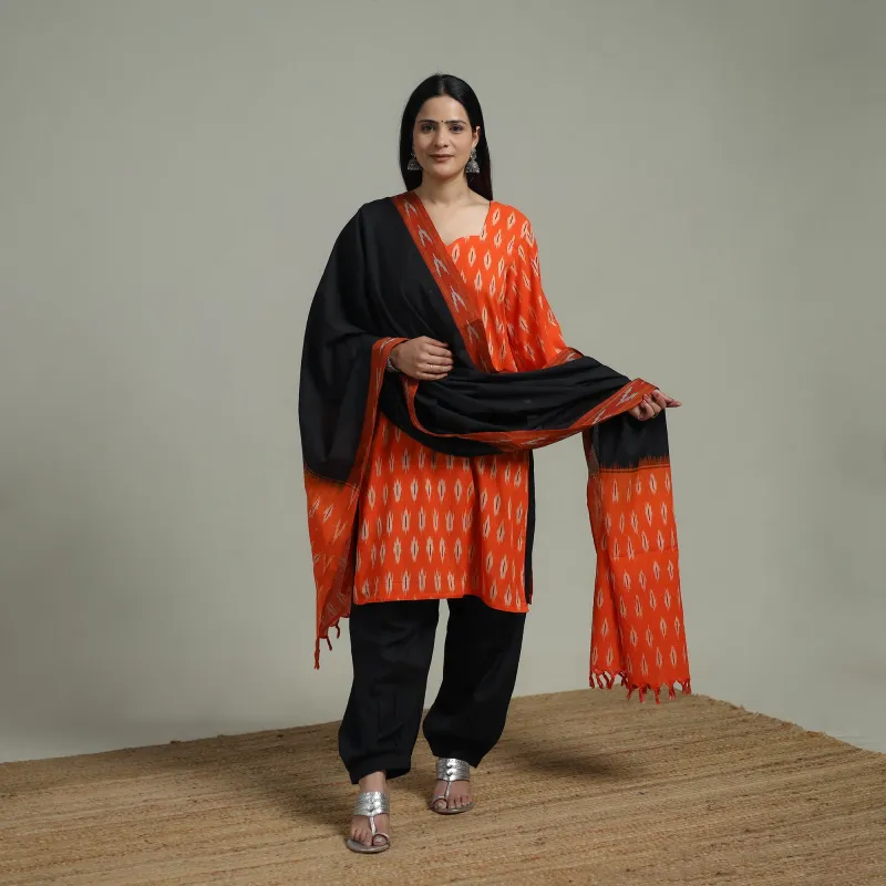 Pochampally Ikat Cotton Suit Set with Dupatta for women 06 made by Itokri