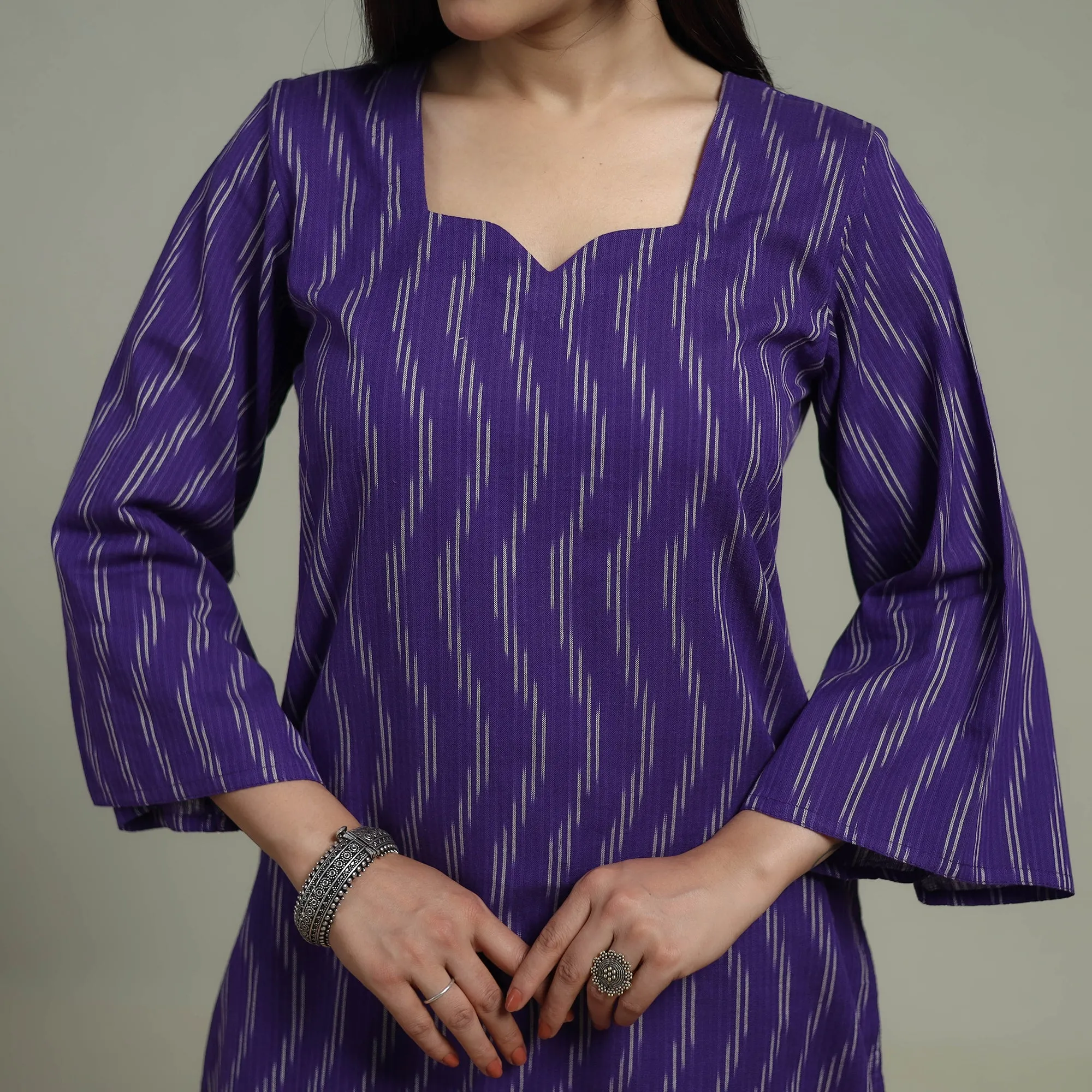 Pochampally Ikat Cotton Suit Set with Dupatta for women 04 sold by Itokri product image thumbnail 4