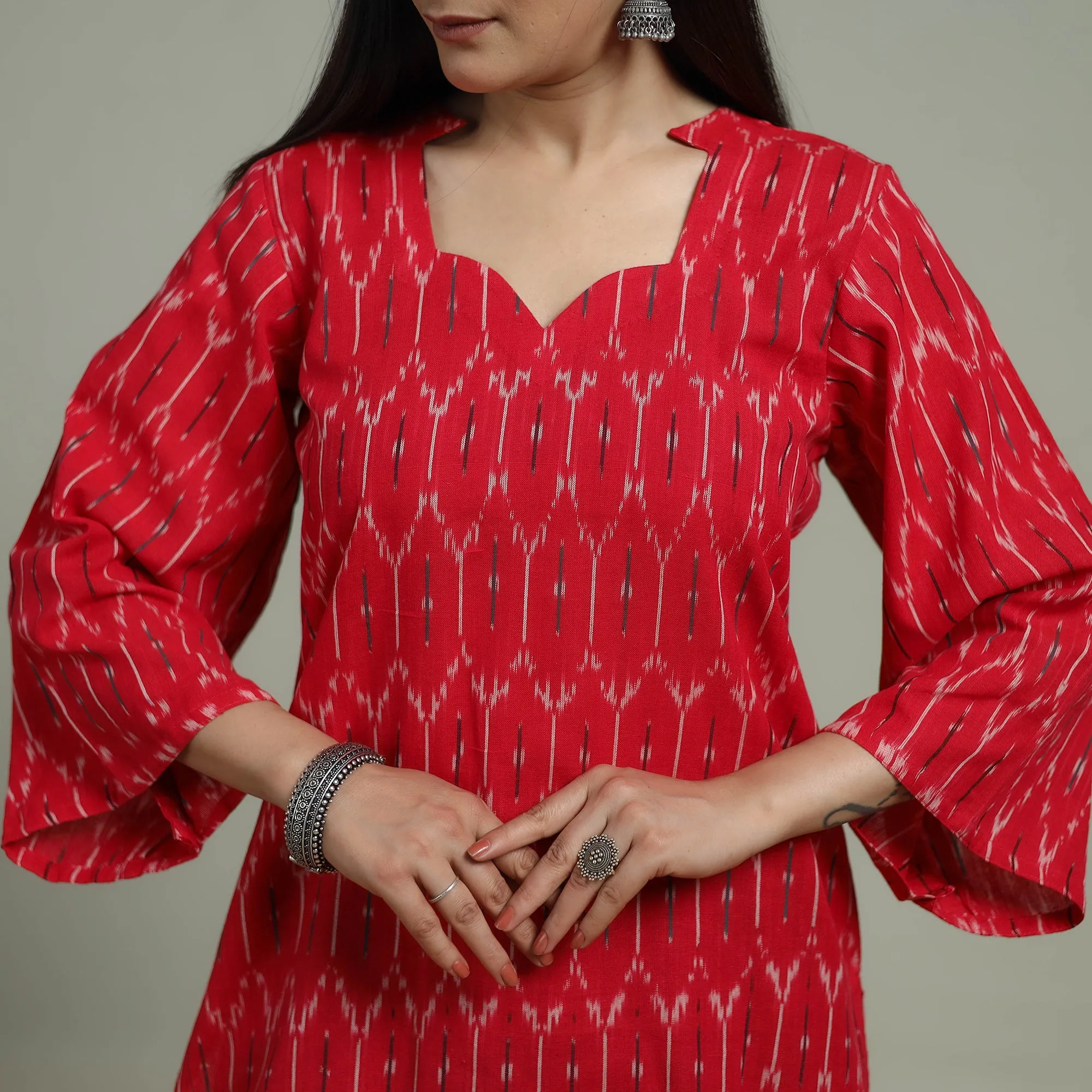 Pochampally Ikat Cotton Suit Set with Dupatta for women 01 sold by Itokri product image thumbnail 4