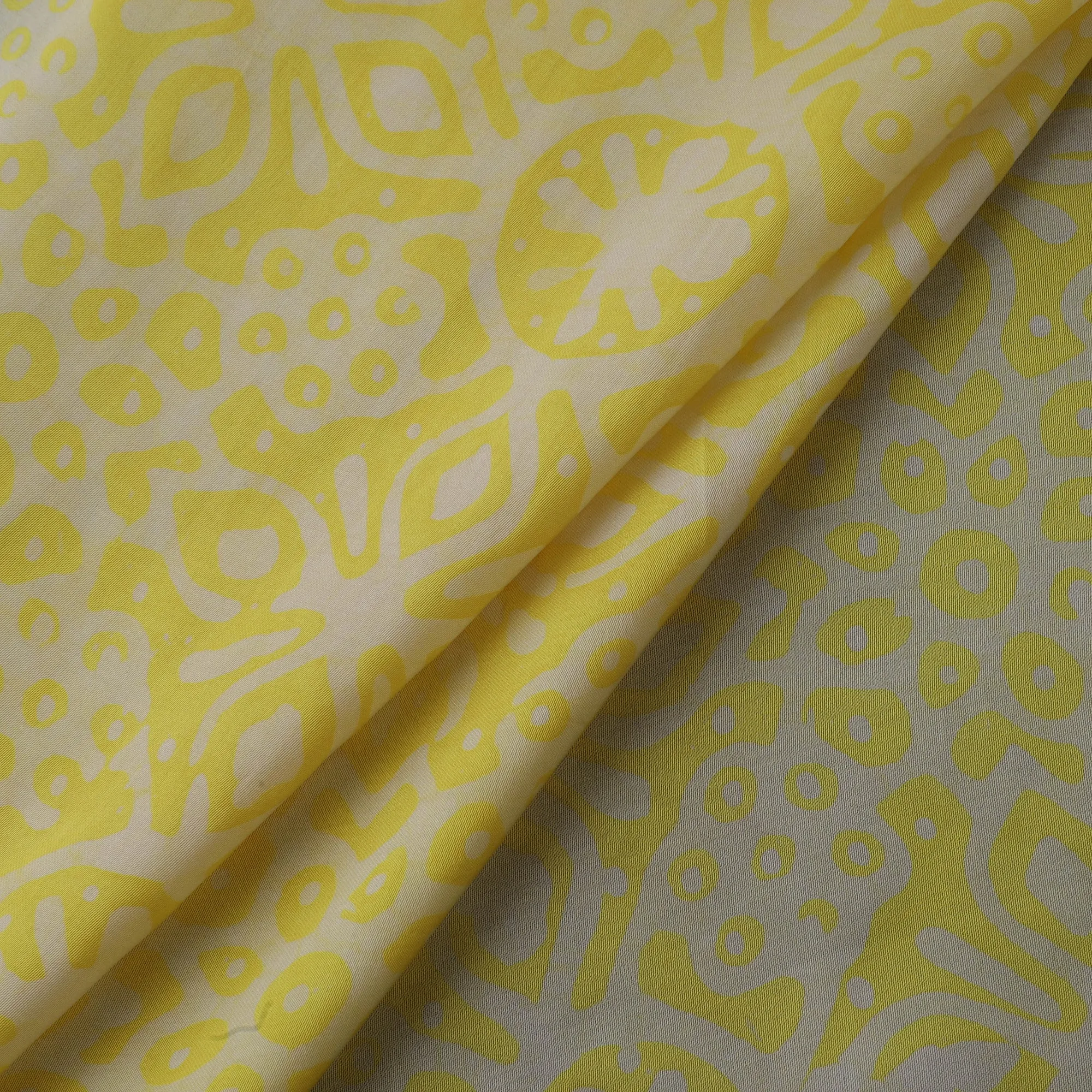 Yellow - Kutch Hand Block Batik Print Modal Silk Fabric 09 sold by Itokri product image thumbnail 3