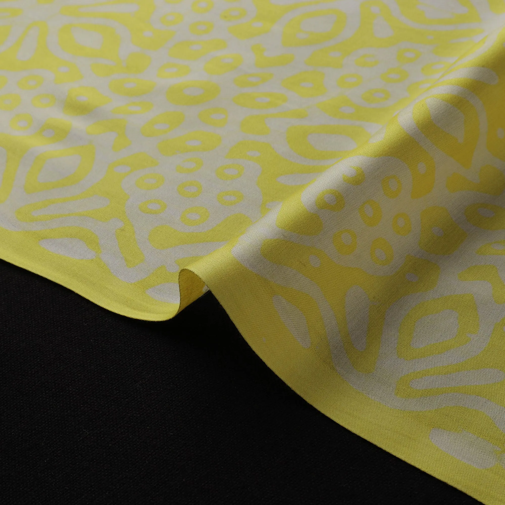 Yellow - Kutch Hand Block Batik Print Modal Silk Fabric 09 sold by Itokri product image thumbnail 4