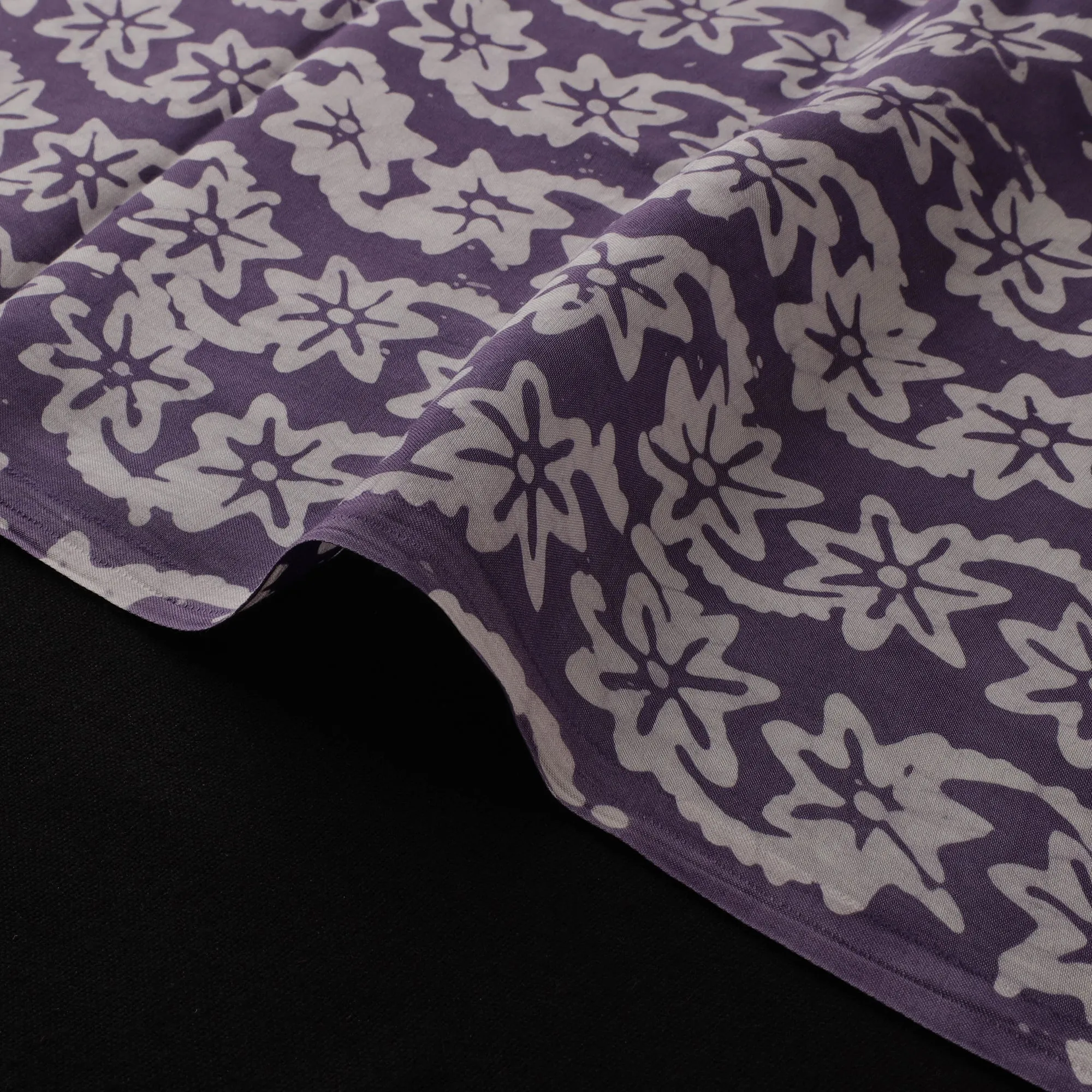 Purple - Kutch Hand Block Batik Print Modal Silk Fabric 03 sold by Itokri product image thumbnail 3