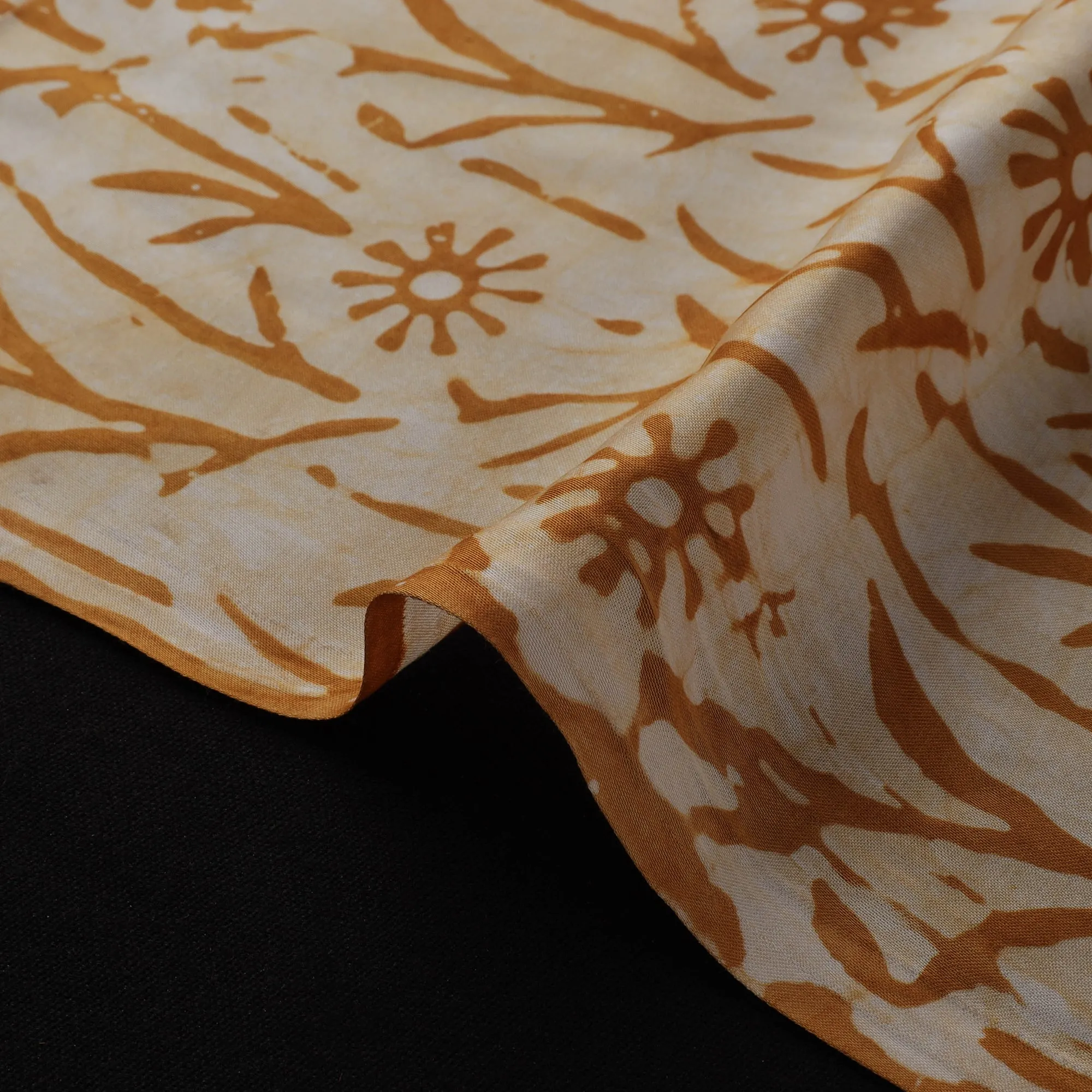 Orange - Kutch Hand Block Batik Print Modal Silk Fabric 02 sold by Itokri product image thumbnail 4