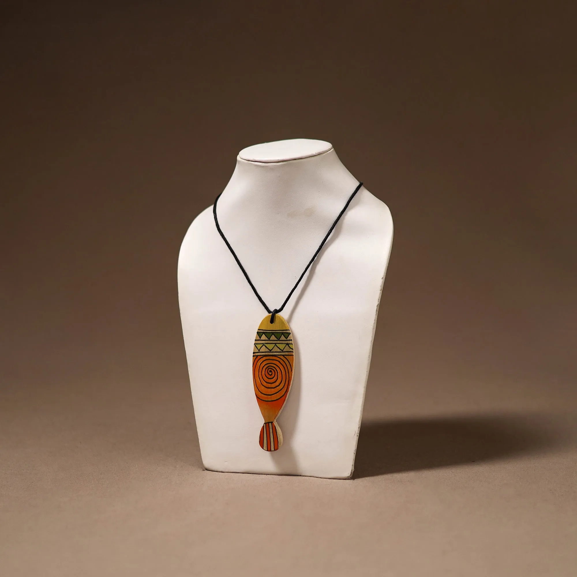 Kerala Mural Handpainted Bamboo Fish Necklace 160 sold by Itokri