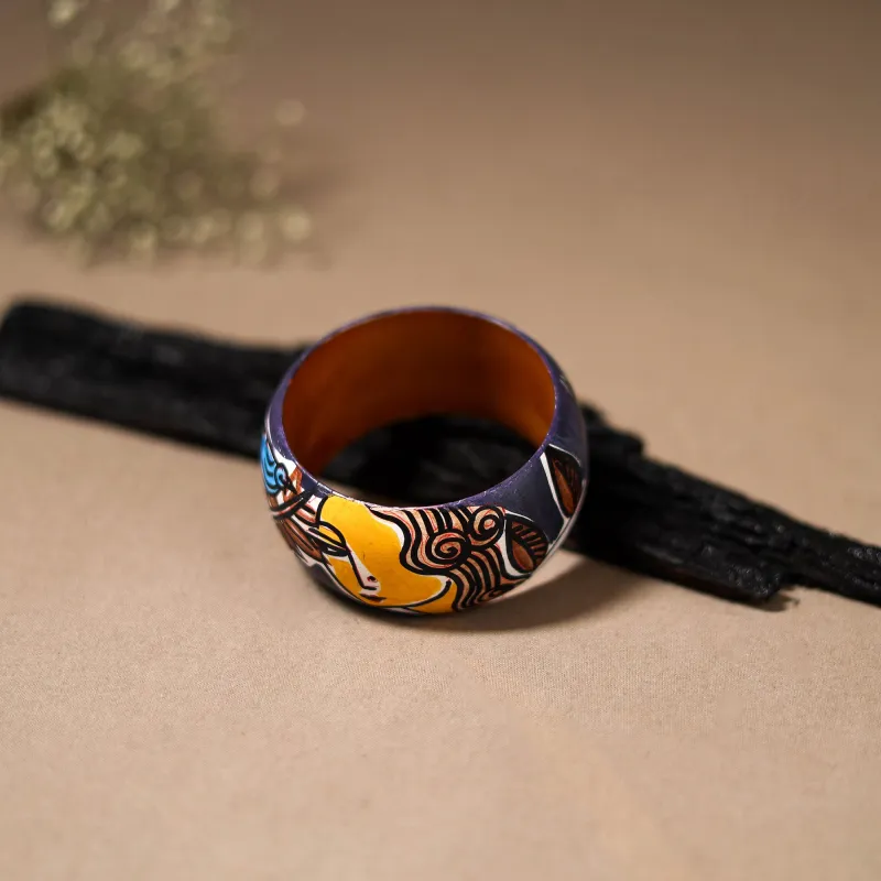 Kerala Mural Handpainted Wooden Bangle (Size - 2-8) 89 made by Itokri