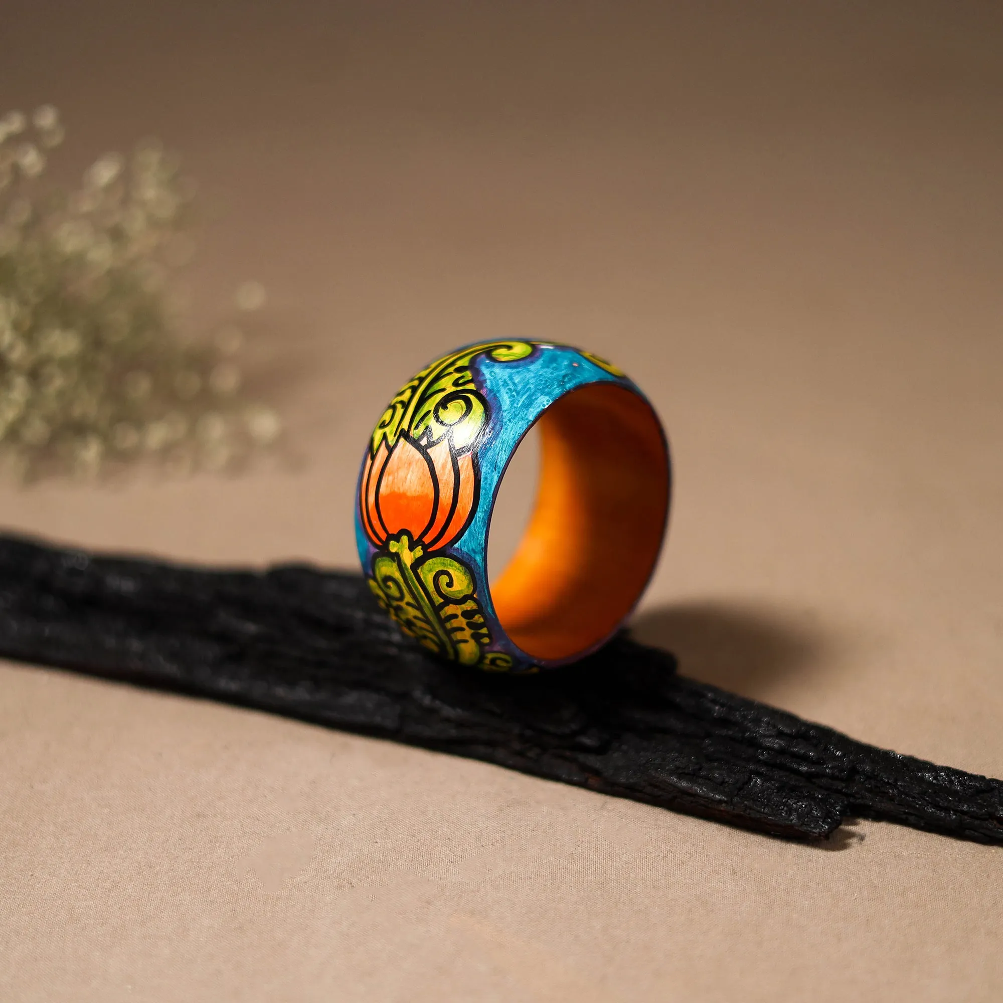 Kerala Mural Handpainted Wooden Bangle (Size - 2-6) 83 sold by Itokri product image thumbnail 2