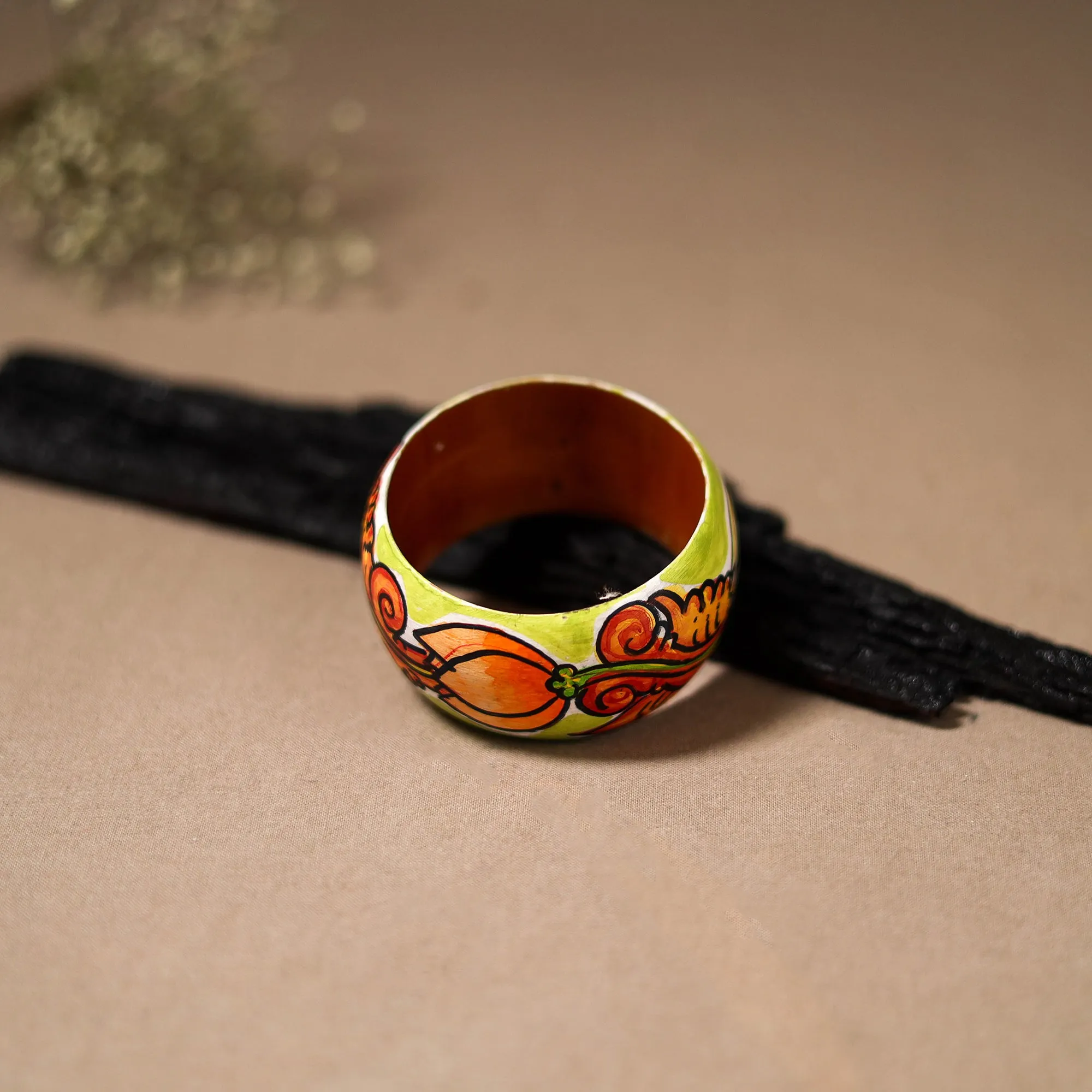 Kerala Mural Handpainted Wooden Bangle (Size - 2-6) 77 sold by Itokri